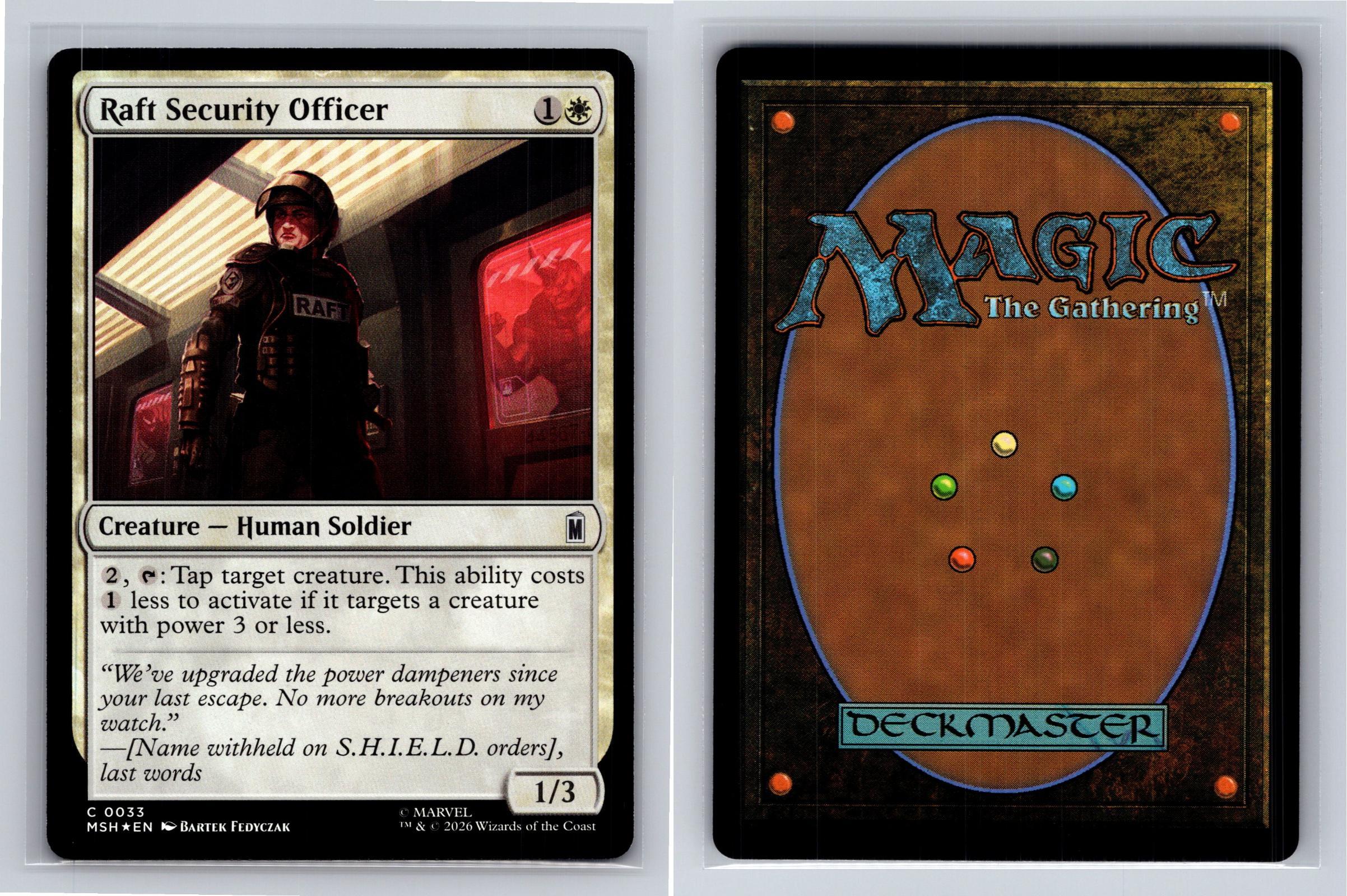 Raft Security Officer Marvel Super Heroes Magic: The Gathering Foil Near Mint