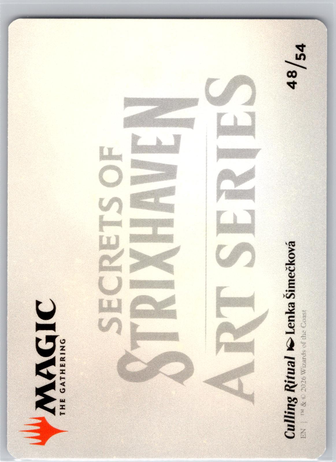 Culling Ritual Art Card Art Series: Secrets of Strixhaven M:TG NM