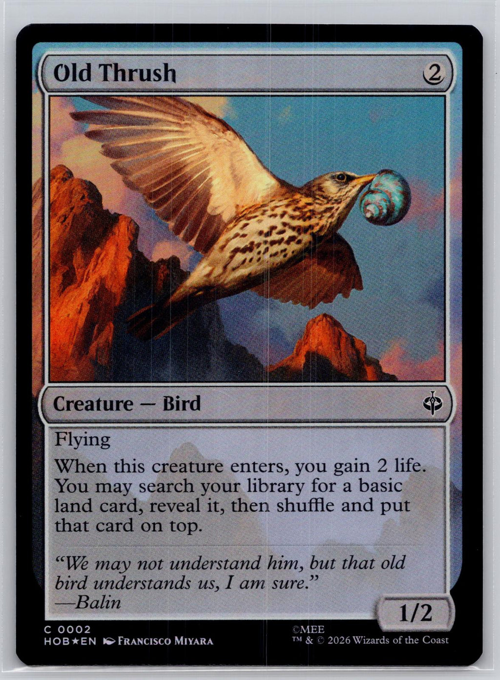 Old Thrush The Hobbit Magic: The Gathering Foil Near Mint
