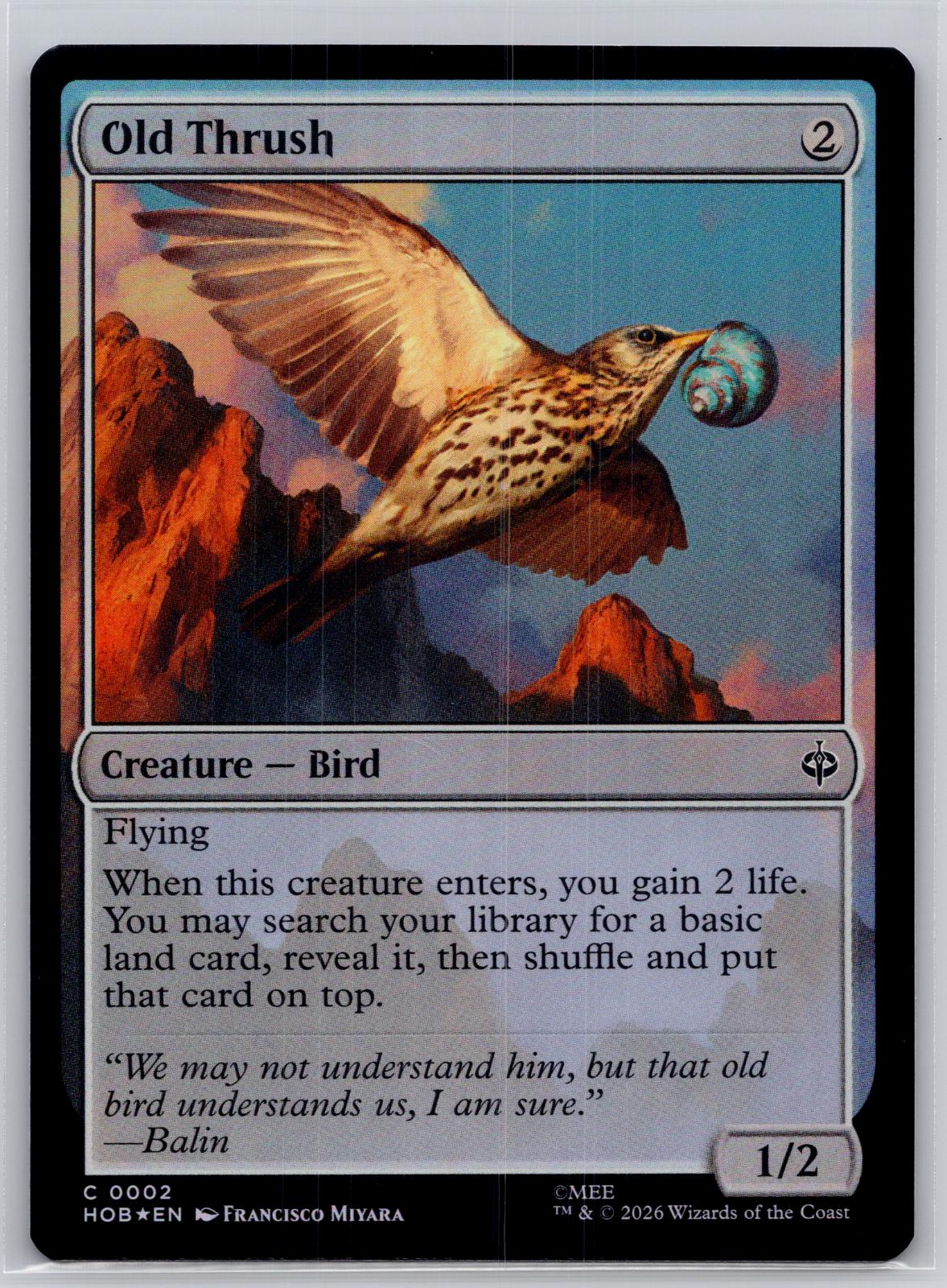 Old Thrush The Hobbit Magic: The Gathering Foil Near Mint