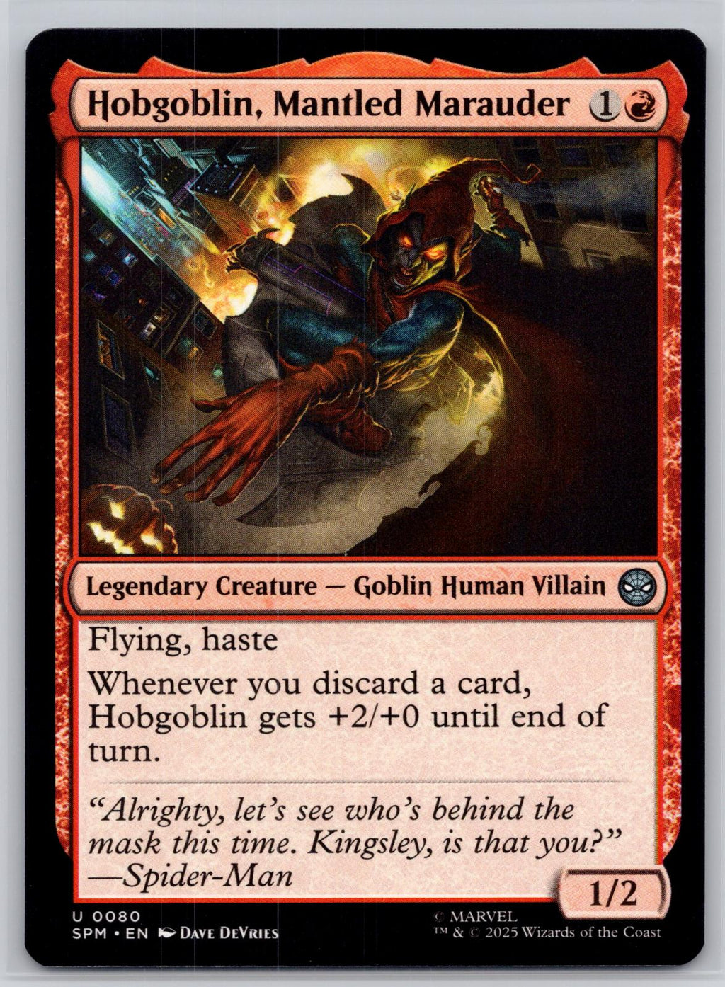 Hobgoblin, Mantled Marauder Marvel's Spider-Man Magic: The Gathering Near Mint