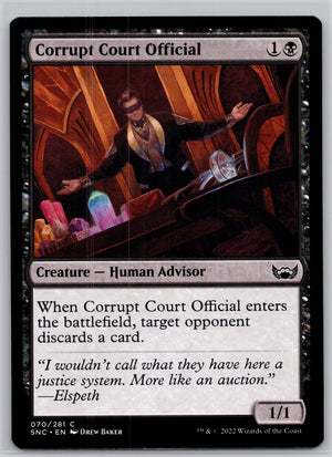 Corrupt Court Official Streets of New Capenna Magic: The Gathering Near Mint