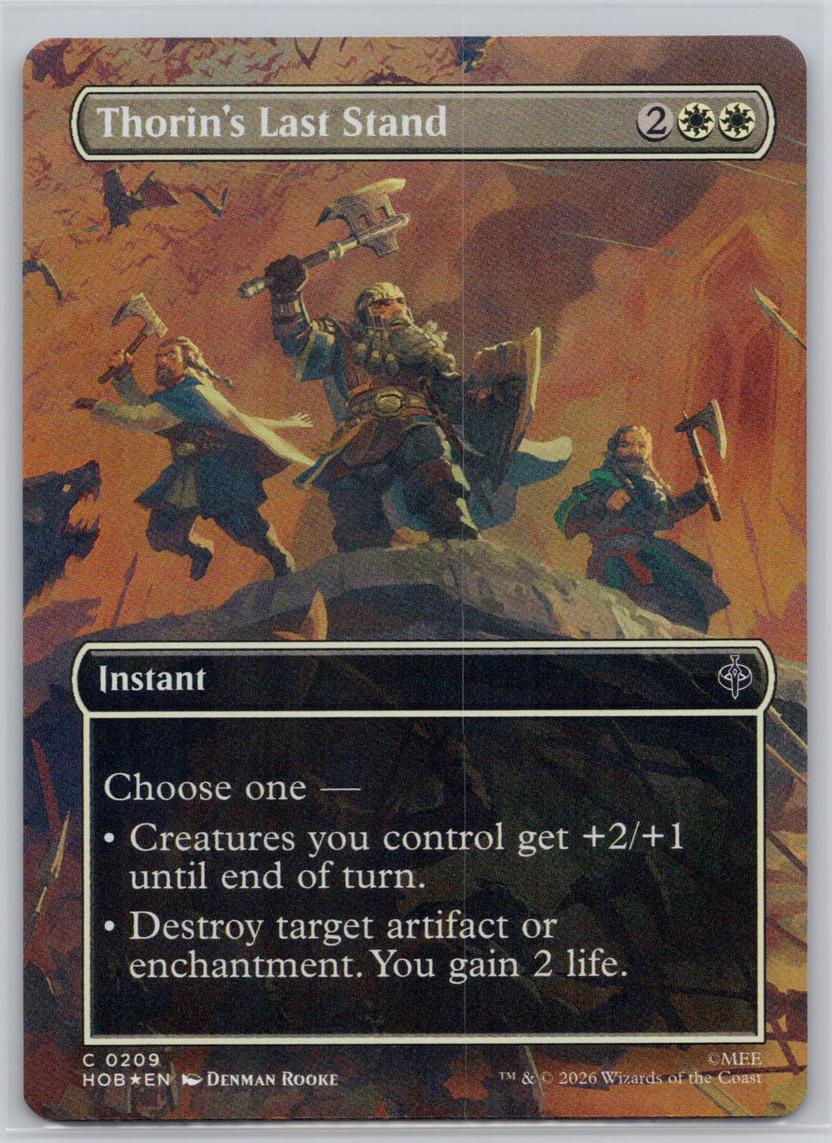 Thorin's Last Stand (Borderless) The Hobbit Magic: The Gathering Foil Near Mint