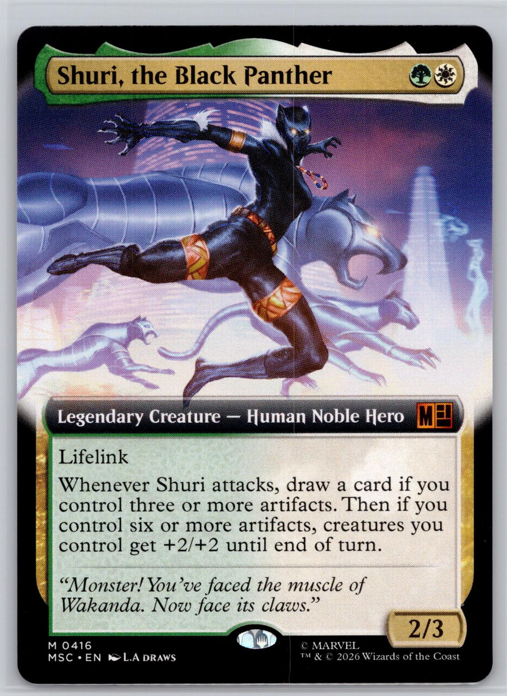 Shuri, the Black Panther (Extended Art) Commander: Marvel Super Heroes M:TG NM