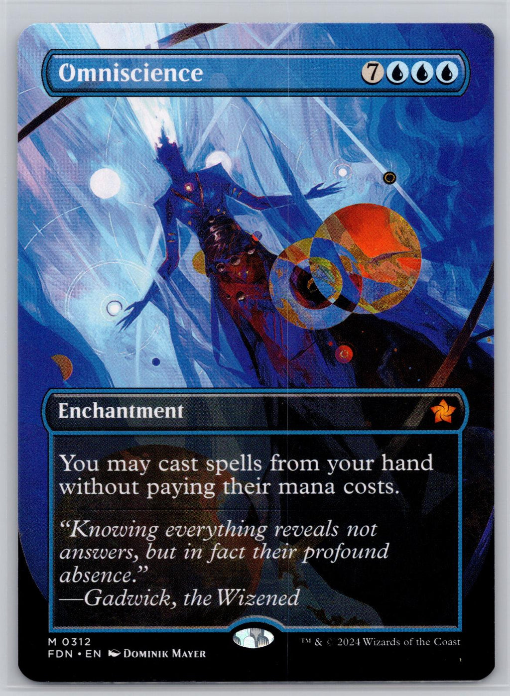 Omniscience (Borderless) Foundations Magic: The Gathering Near Mint