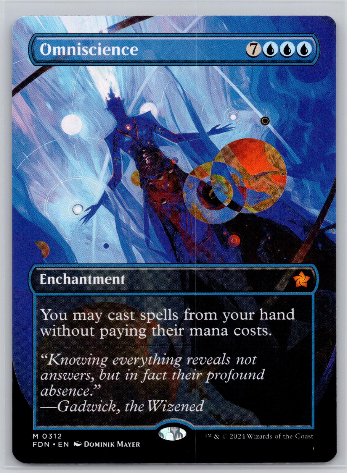Omniscience (Borderless) Foundations Magic: The Gathering Near Mint
