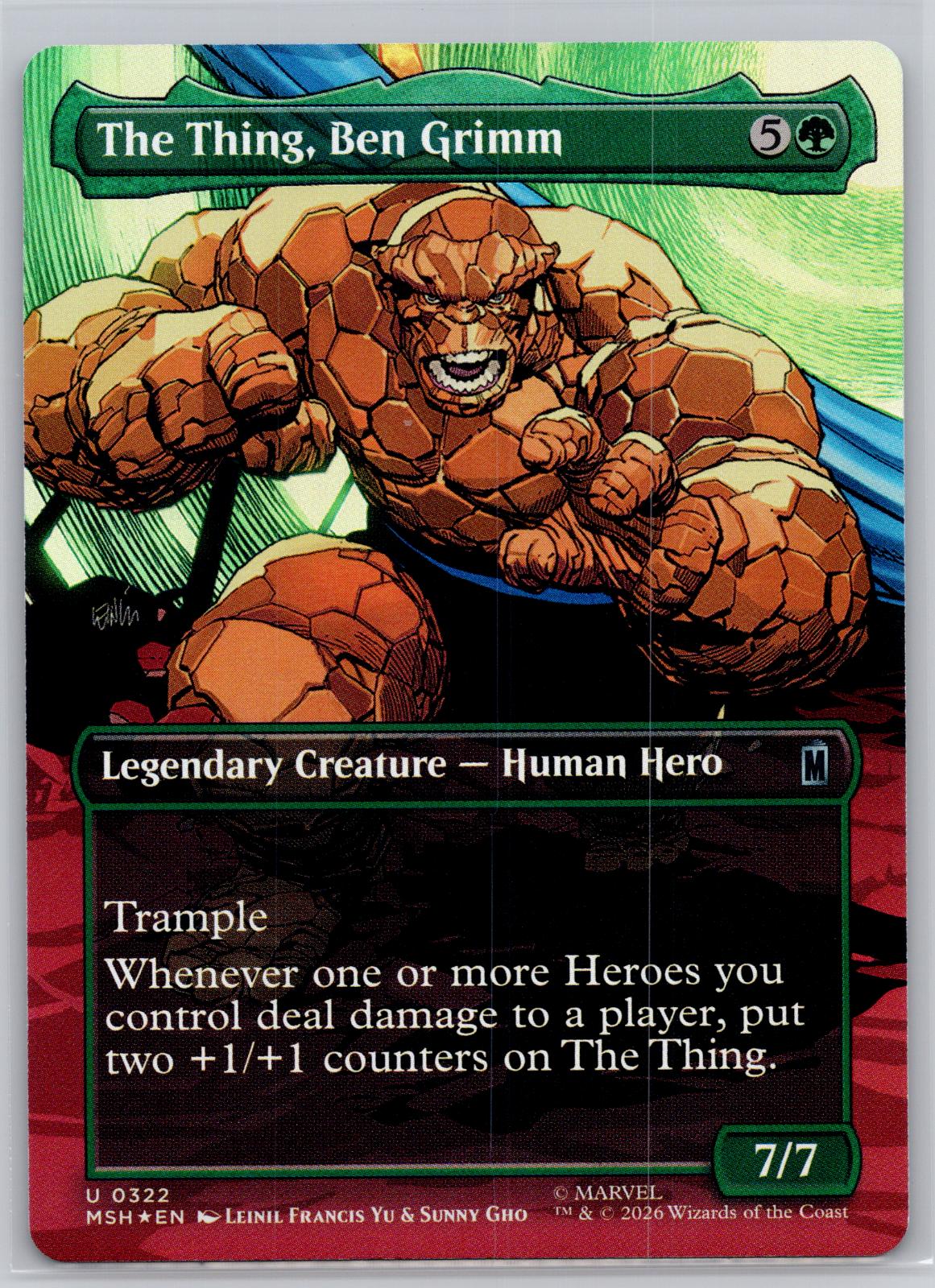 The Thing, Ben Grimm (Borderless) Marvel Super Heroes M:TG Foil NM