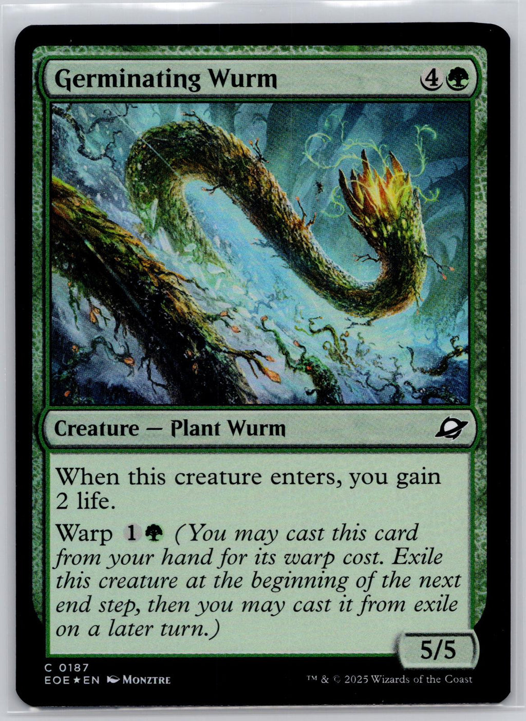 Germinating Wurm Edge of Eternities Magic: The Gathering Foil Near Mint