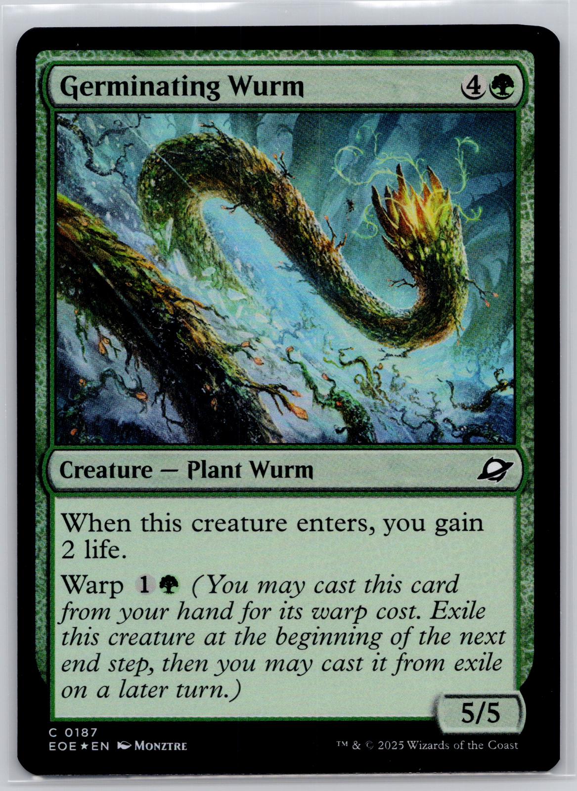 Germinating Wurm Edge of Eternities Magic: The Gathering Foil Near Mint