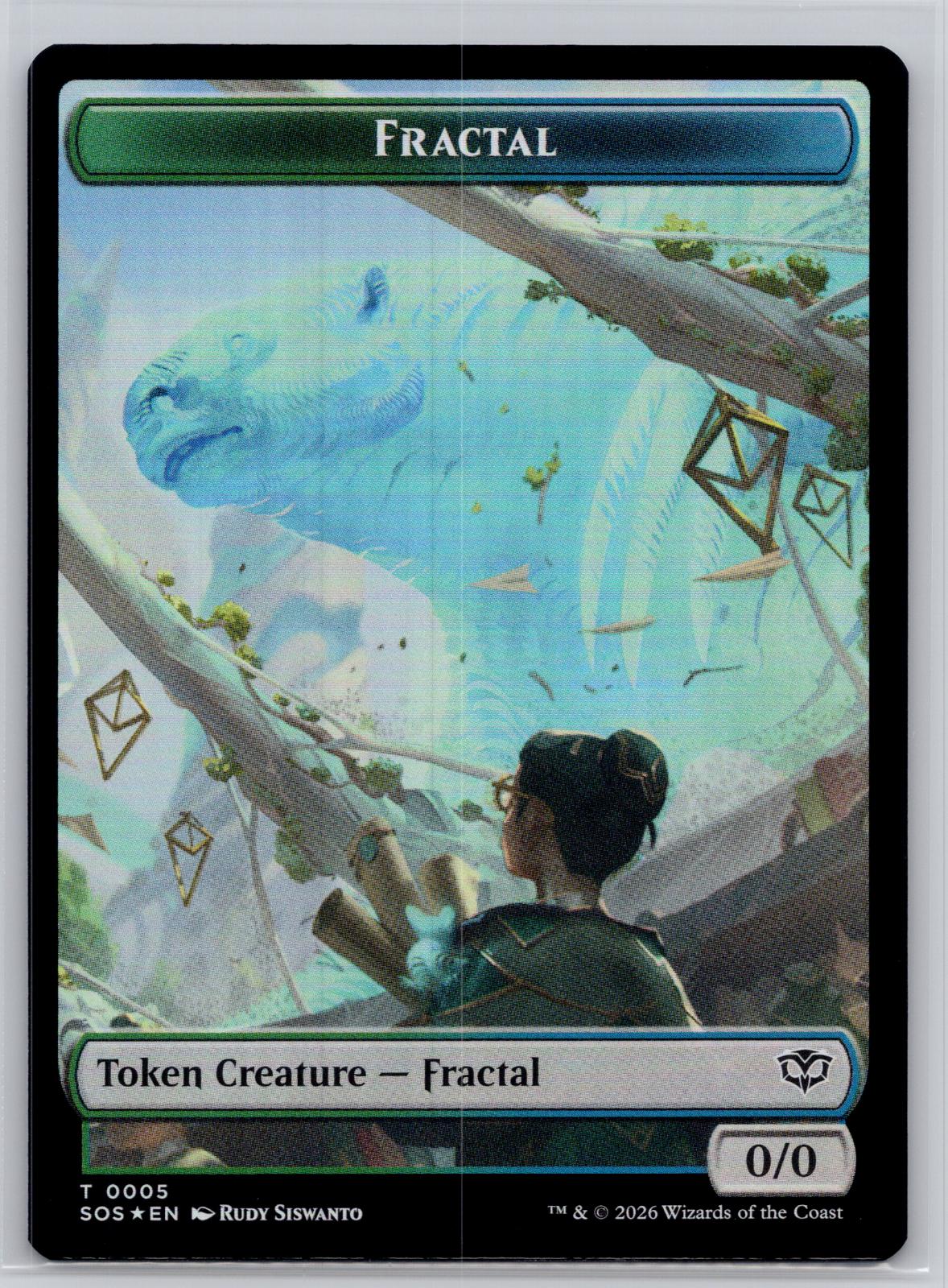 Fractal (0005) // Spirit (0011) 2-Sided Token Secrets of Strixhaven M:TG Foil NM