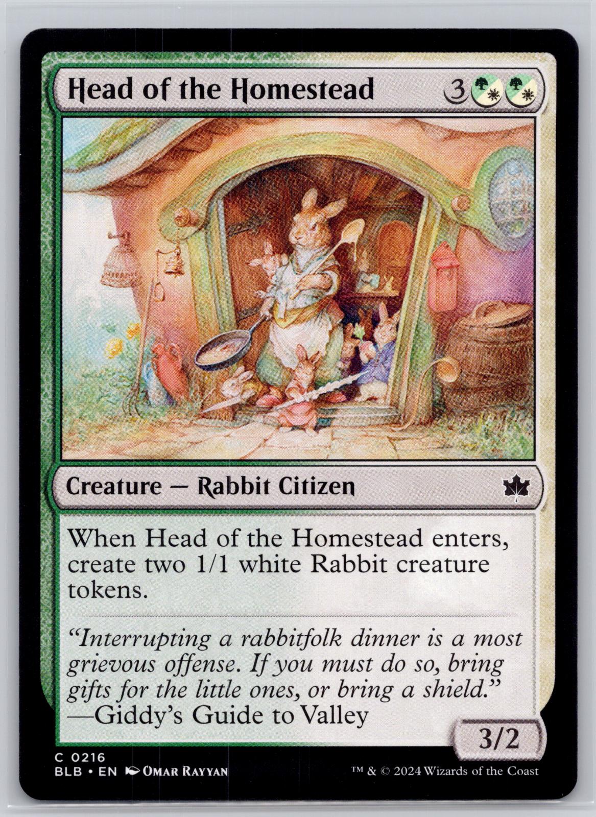 Head of the Homestead Bloomburrow Magic: The Gathering Near Mint