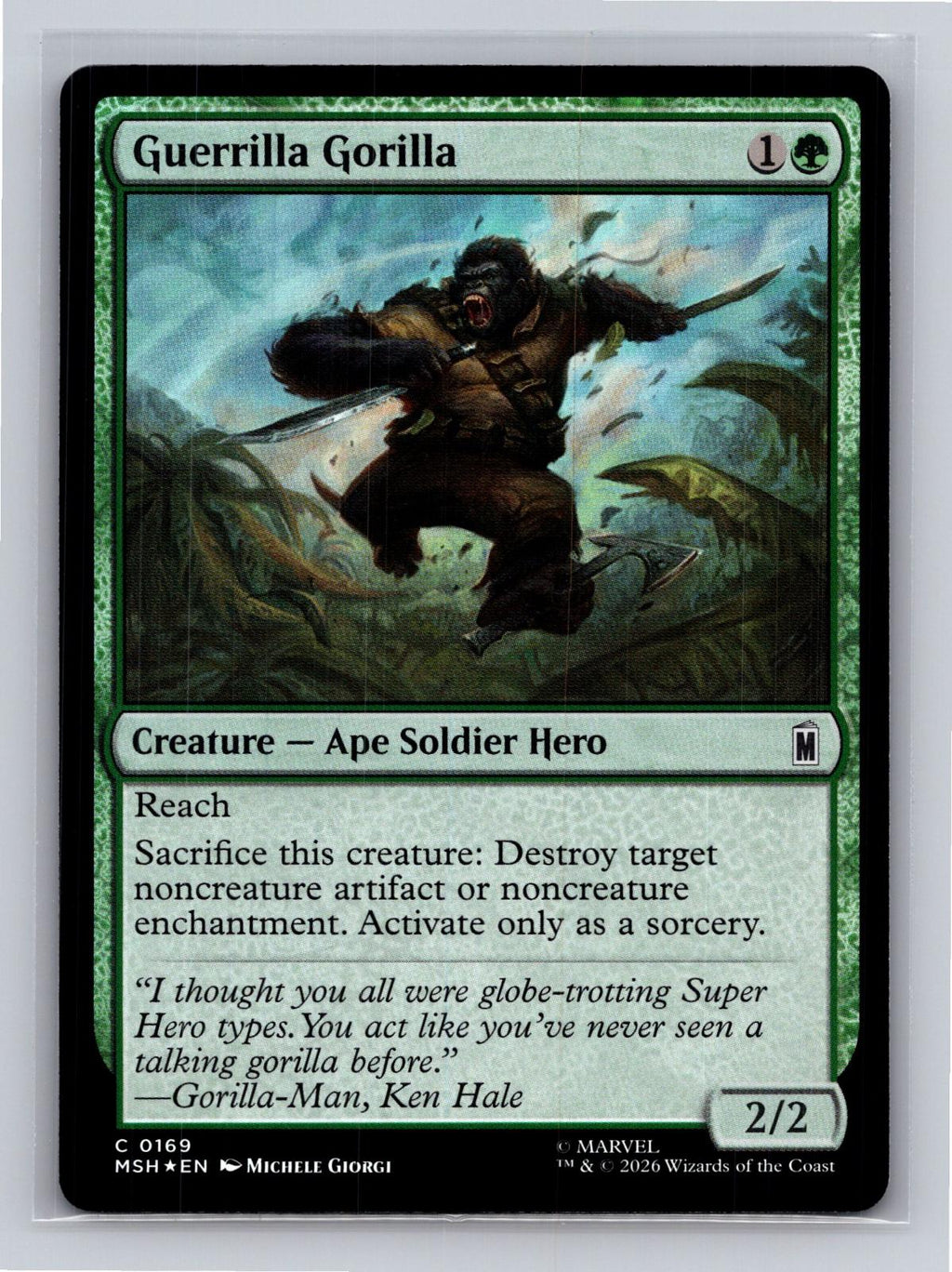 Guerrilla Gorilla Marvel Super Heroes Magic: The Gathering Foil Near Mint
