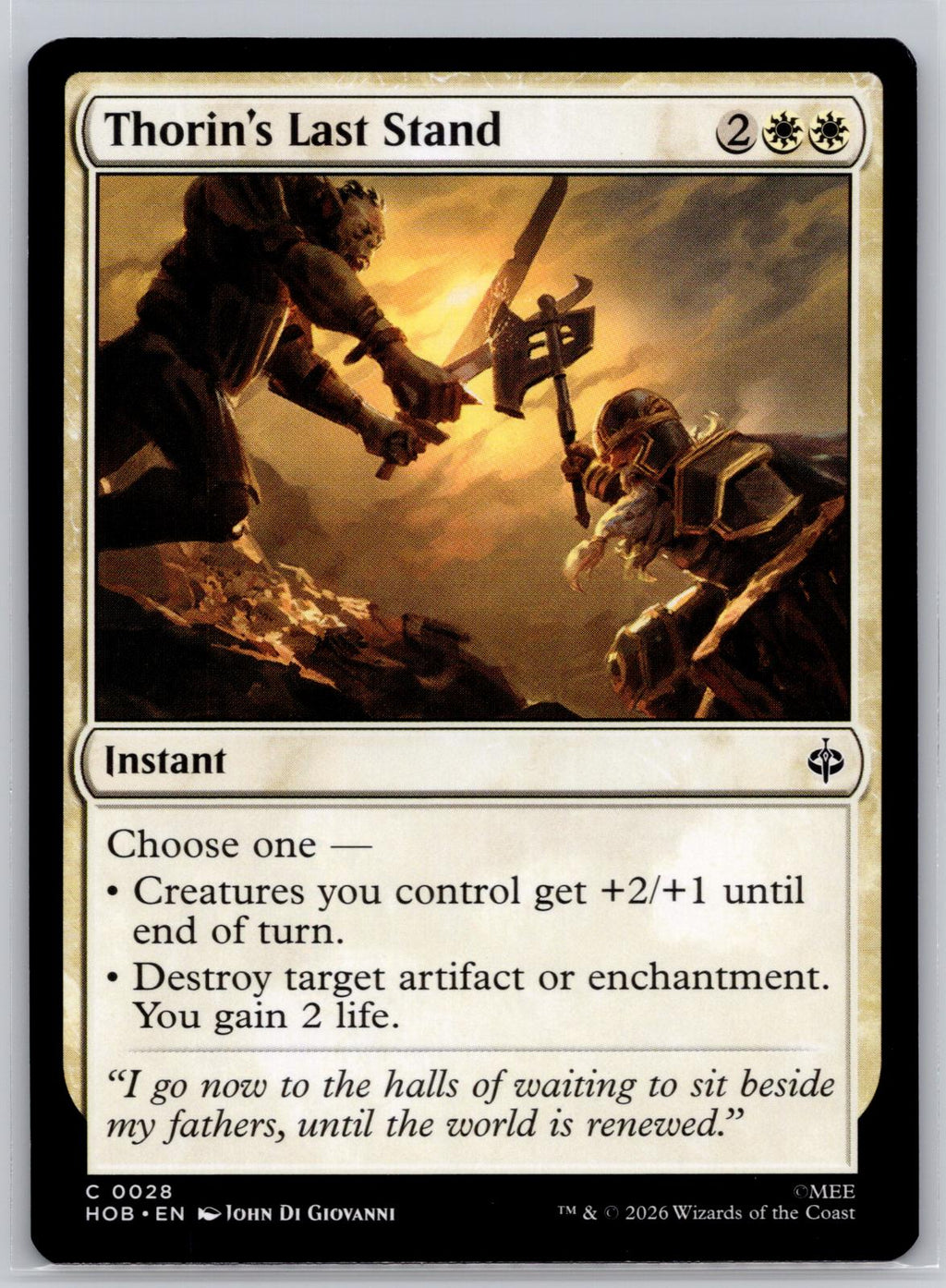 Thorin's Last Stand The Hobbit Magic: The Gathering Near Mint