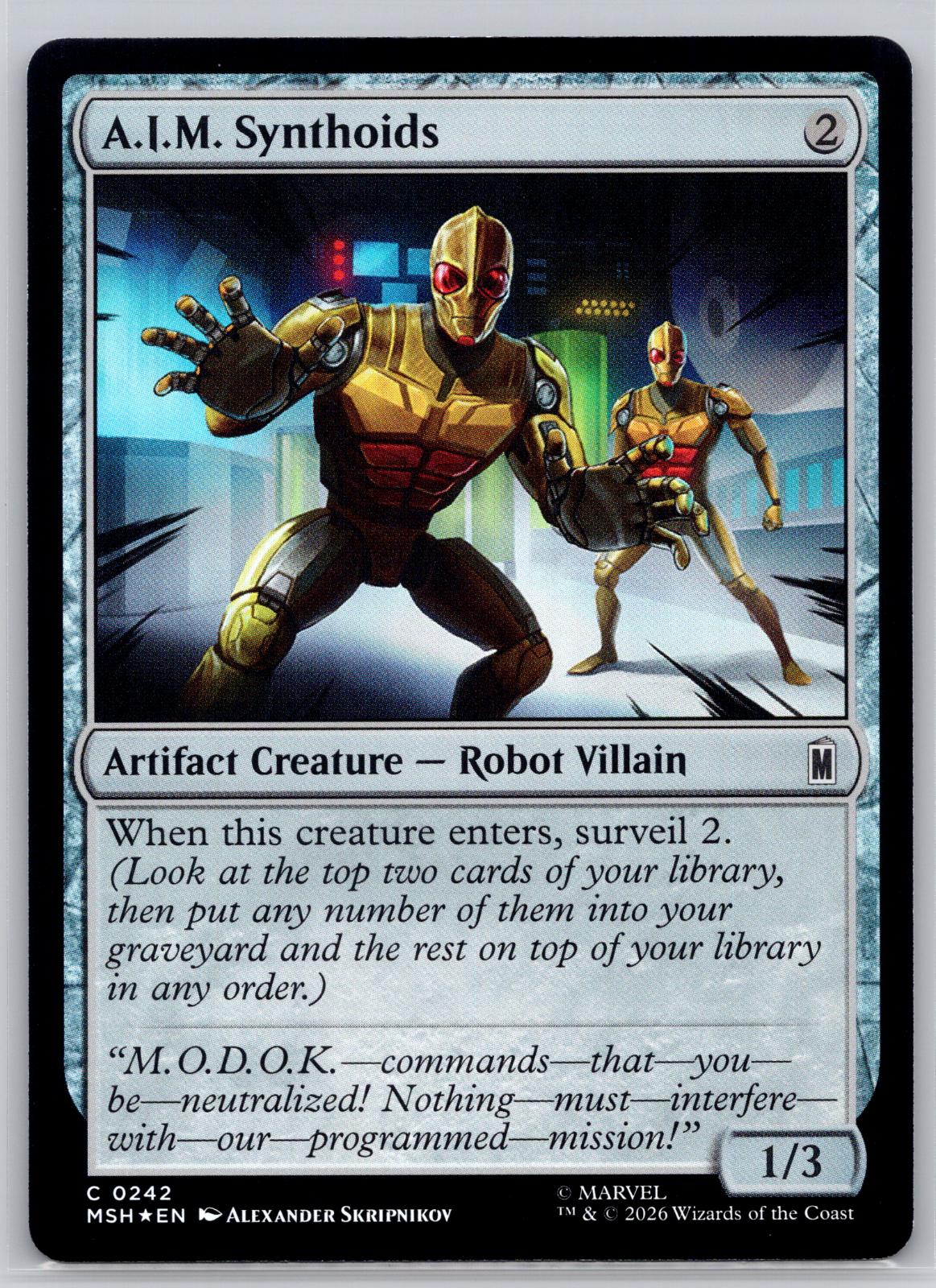 A.I.M. Synthoids Marvel Super Heroes Magic: The Gathering Foil Near Mint