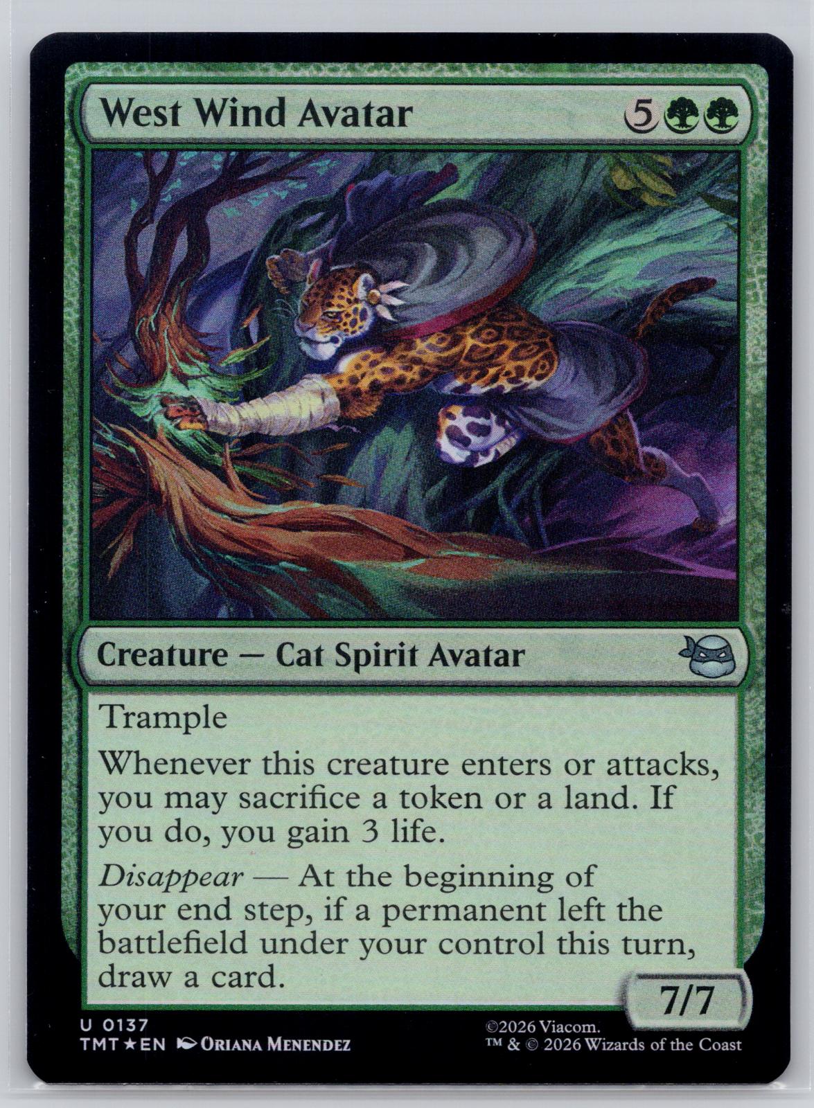 West Wind Avatar Teenage Mutant Ninja Turtles Magic: The Gathering Foil NM