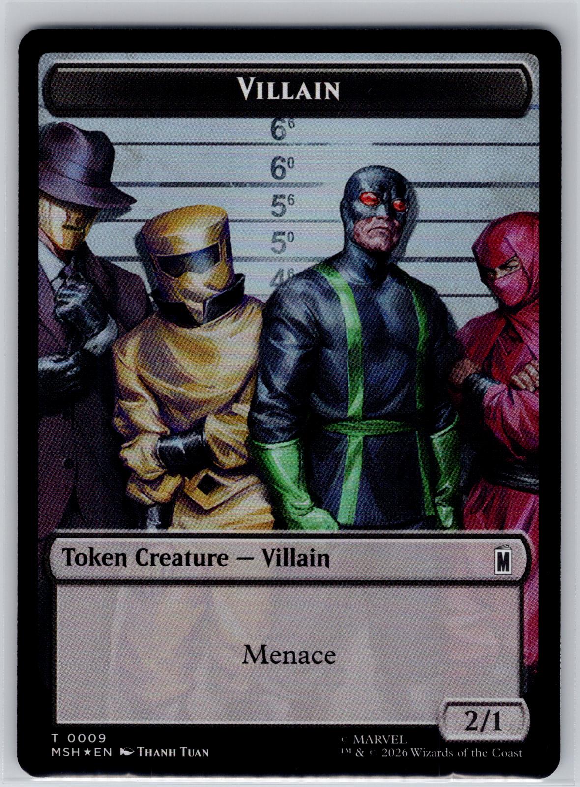 Villain // Treasure Double-Sided Token Marvel Super Heroes M:TG Foil NM