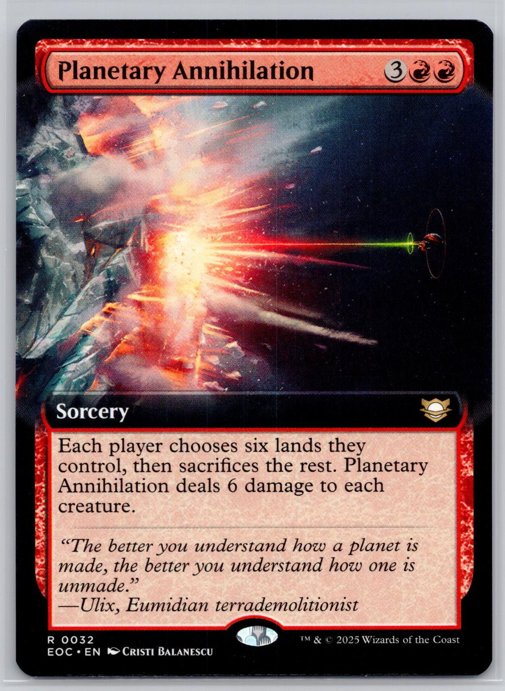 Planetary Annihilation (Extended Art) Commander: Edge of Eternities M:TG NM