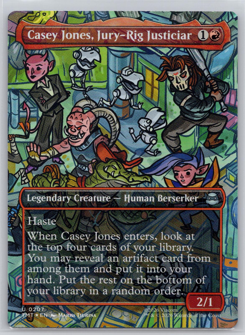 Casey Jones, Jury-Rig Justiciar (Borderless) TMNT M:TG Foil NM