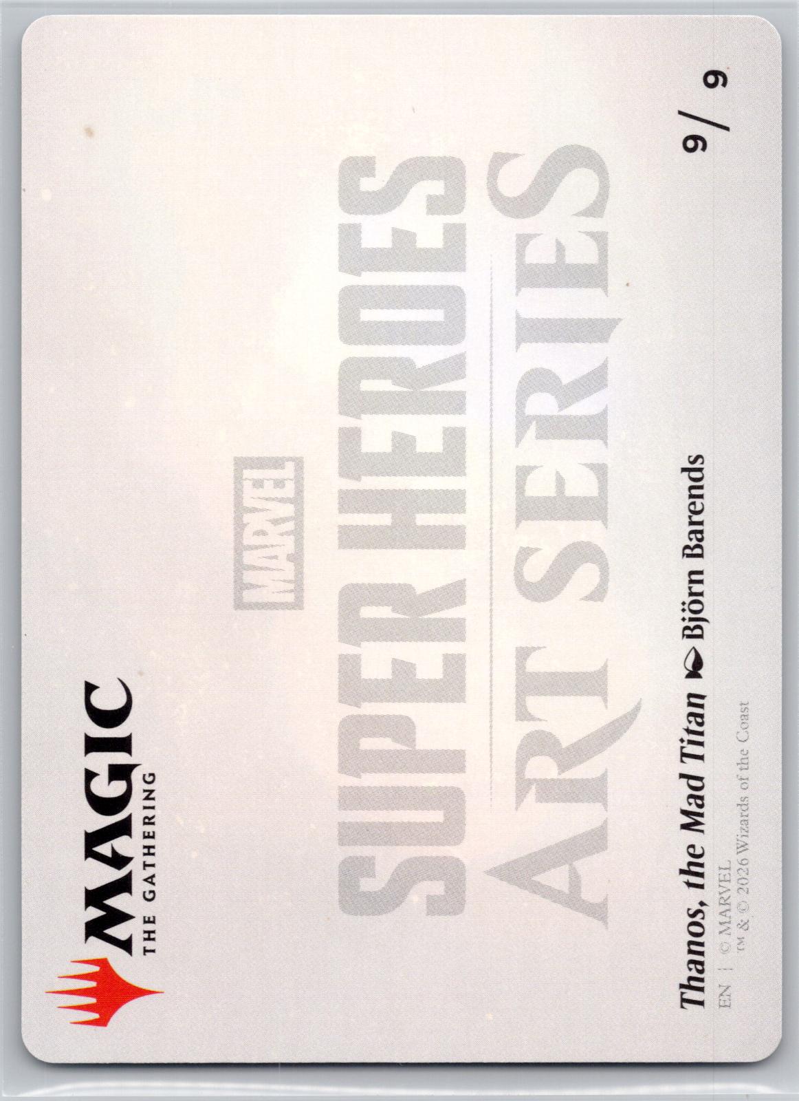 Thanos, the Mad Titan Art Card (9/9) Art Series: Marvel Super Heroes M:TG NM