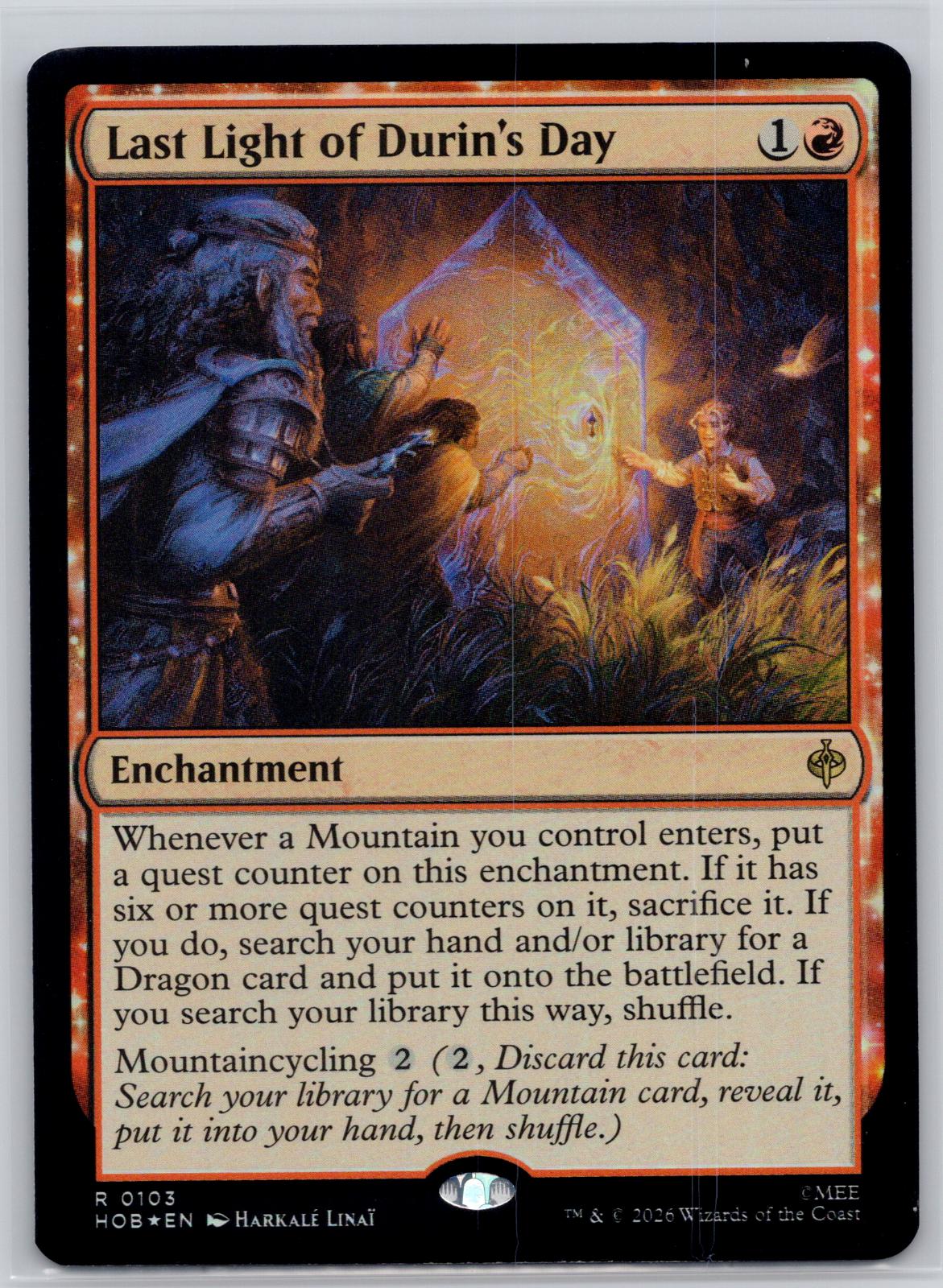 Last Light of Durin's Day The Hobbit Magic: The Gathering Foil Near Mint