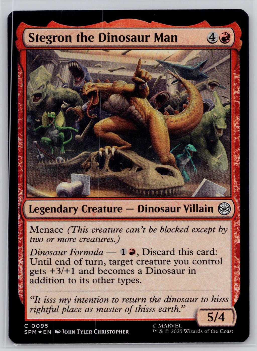 Stegron the Dinosaur Man Marvel's Spider-Man Magic: The Gathering Foil Near Mint