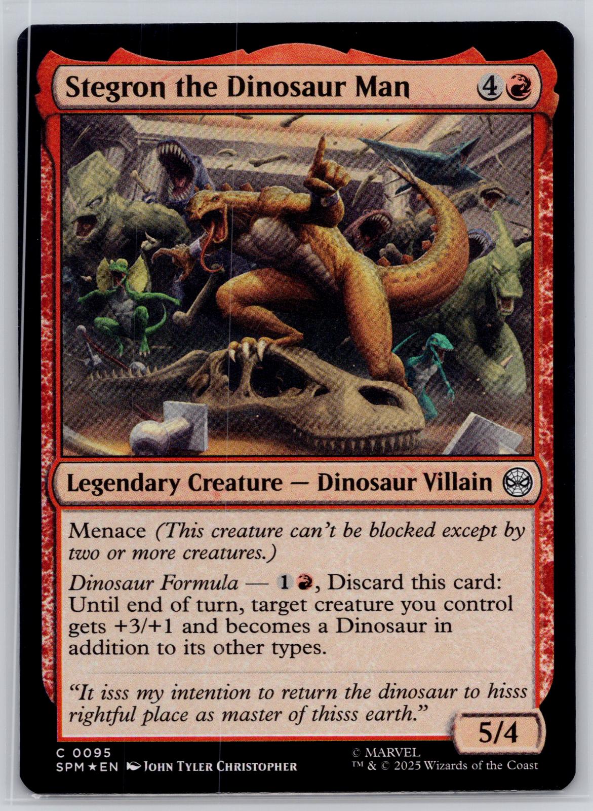 Stegron the Dinosaur Man Marvel's Spider-Man Magic: The Gathering Foil Near Mint