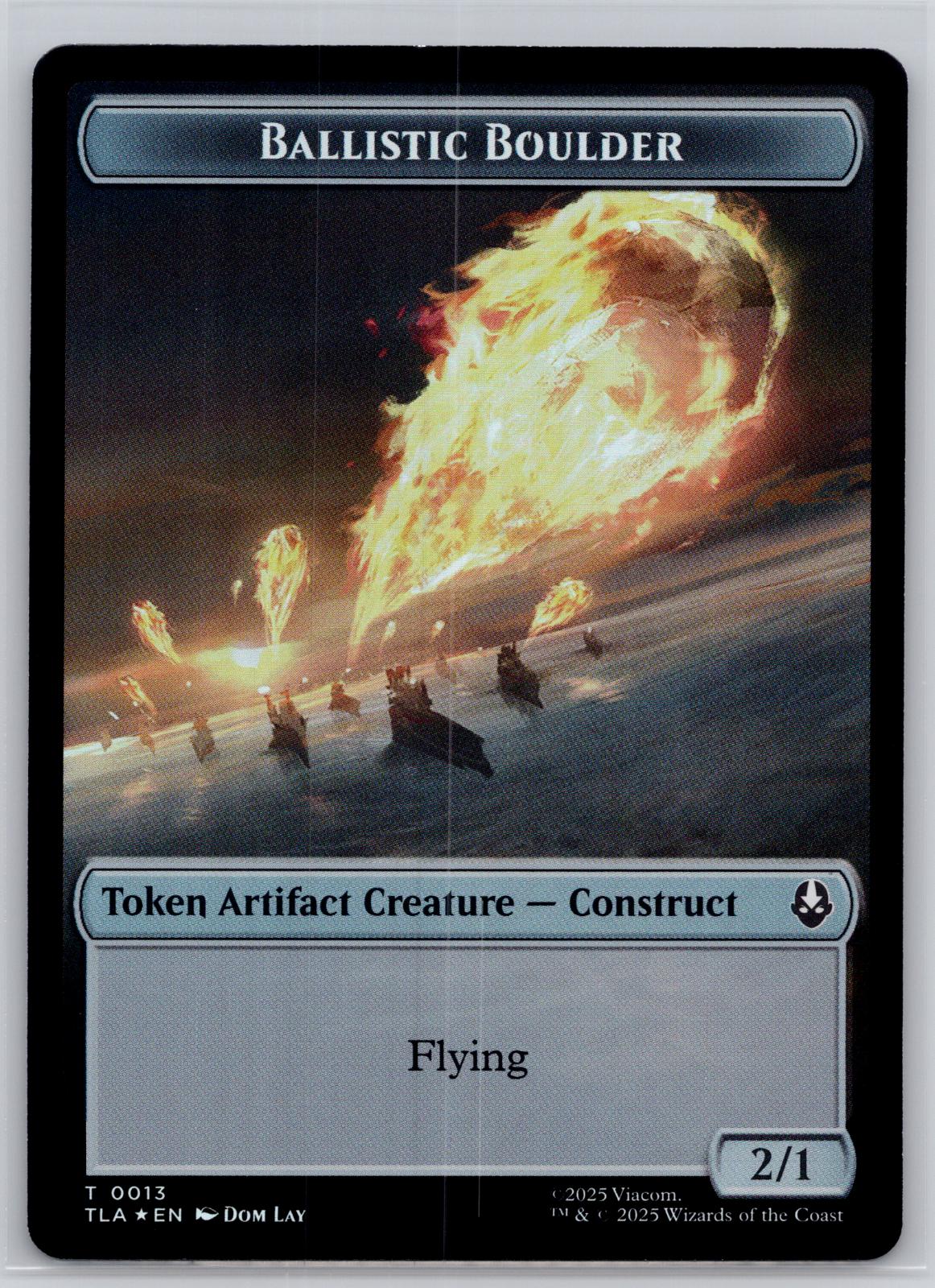 Ballistic Boulder//Soldier 2-Sided Token Avatar: The Last Airbender M:TG Foil NM