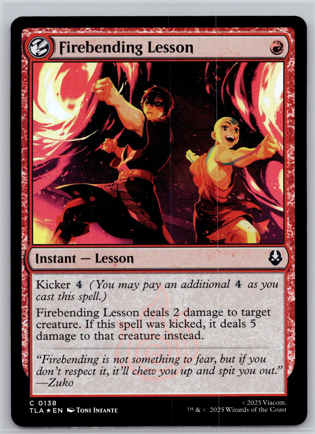 Firebending Lesson Avatar: The Last Airbender Magic: The Gathering Foil NM