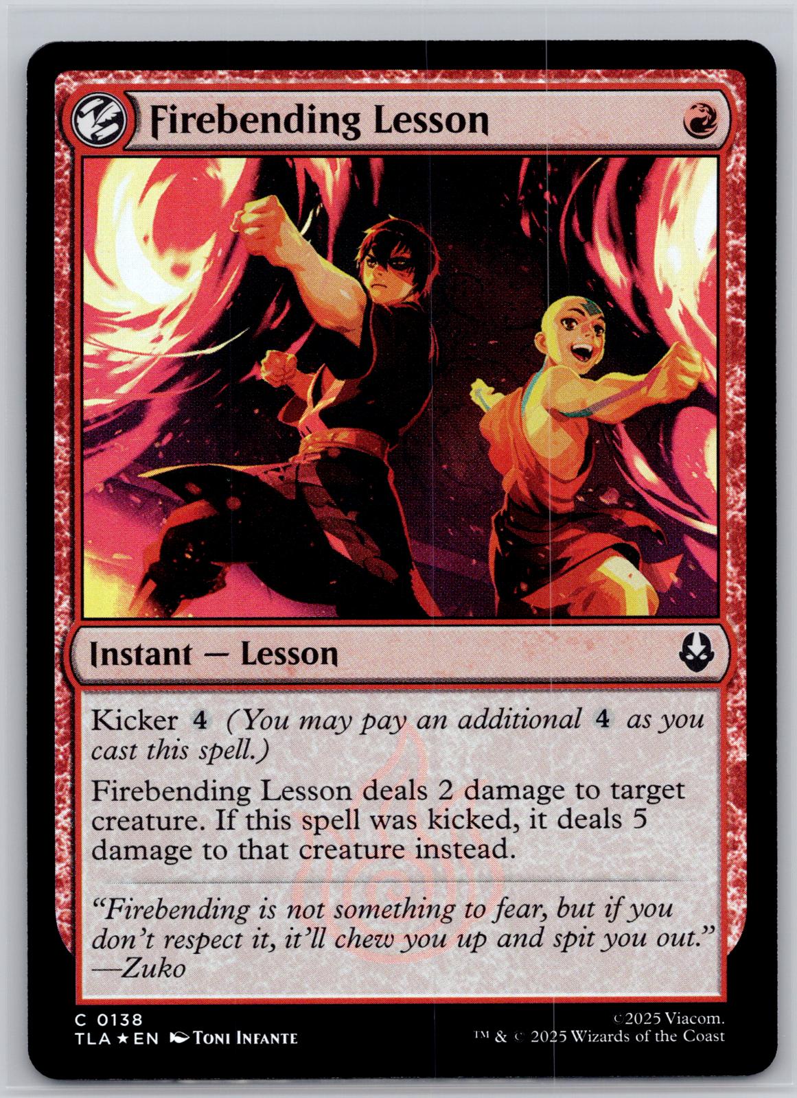 Firebending Lesson Avatar: The Last Airbender Magic: The Gathering Foil NM