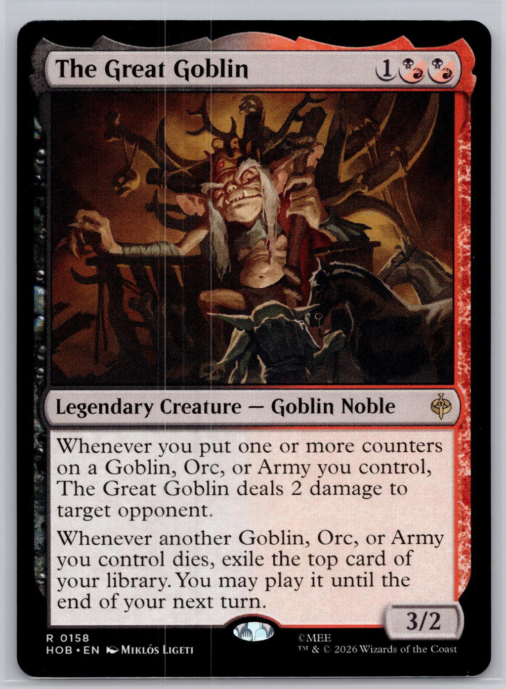 The Great Goblin The Hobbit Magic: The Gathering Near Mint