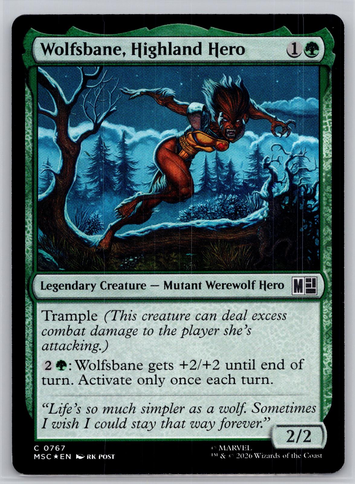 Wolfsbane, Highland Hero Commander: Marvel Super Heroes M:TG Foil NM