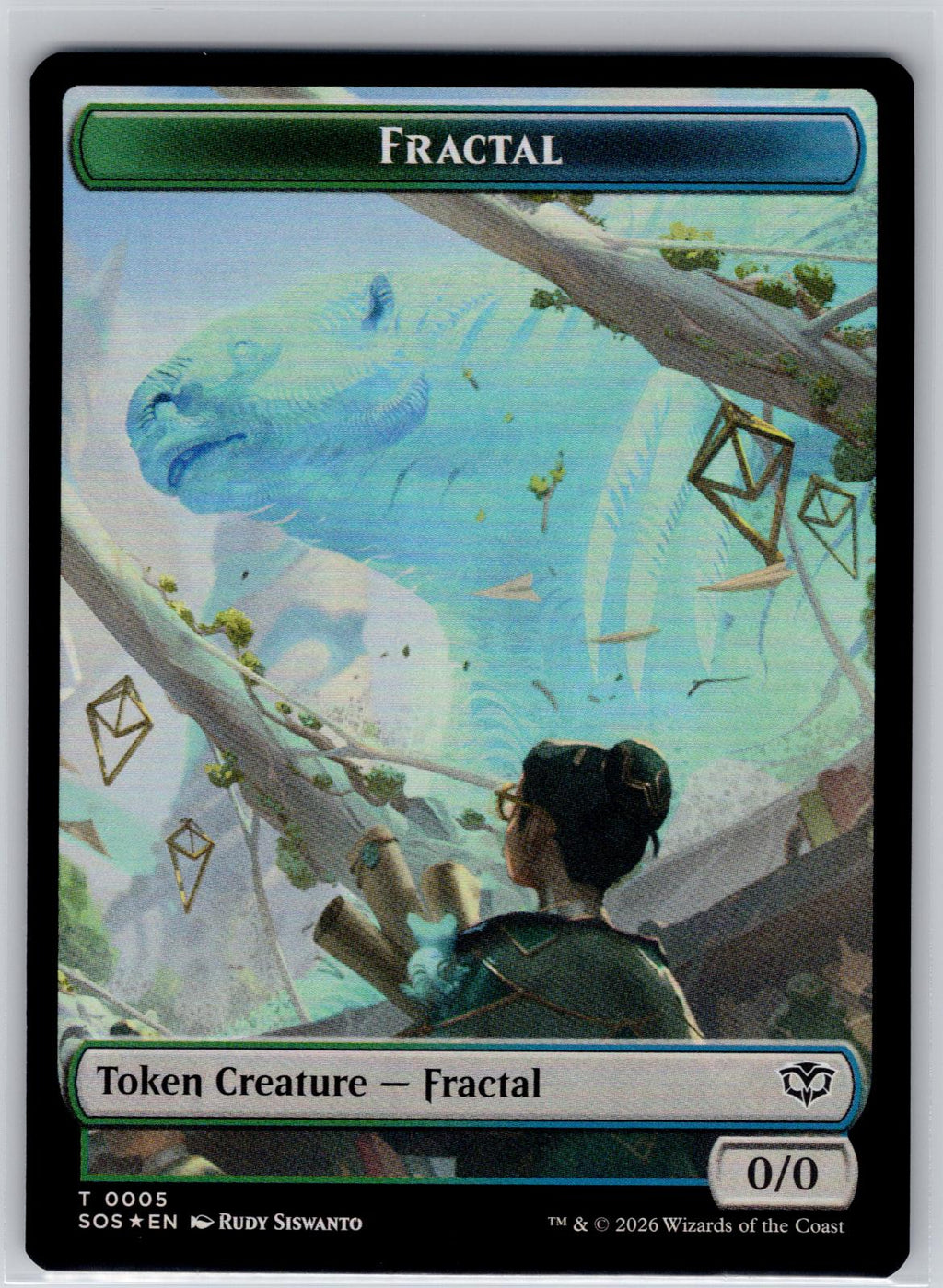 Fractal (0005) // Pest (0009) 2-Sided Token Secrets of Strixhaven M:TG Foil NM