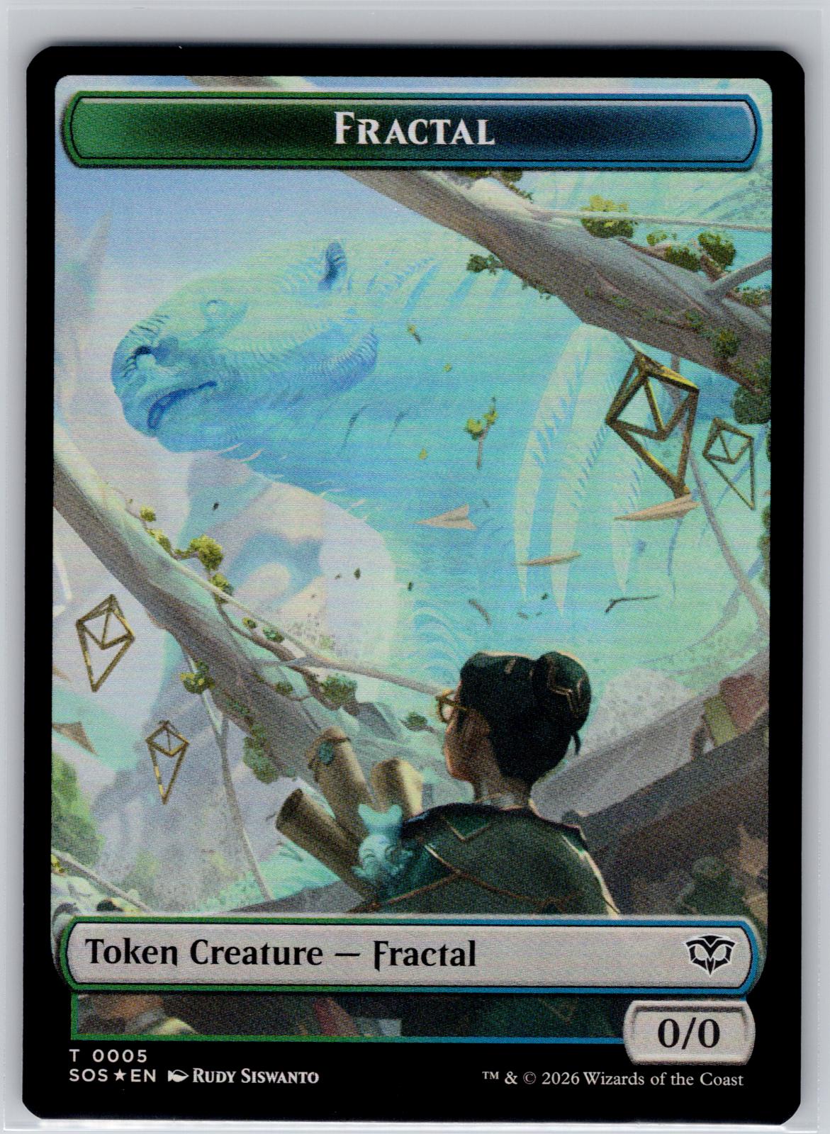 Fractal (0005) // Pest (0009) 2-Sided Token Secrets of Strixhaven M:TG Foil NM