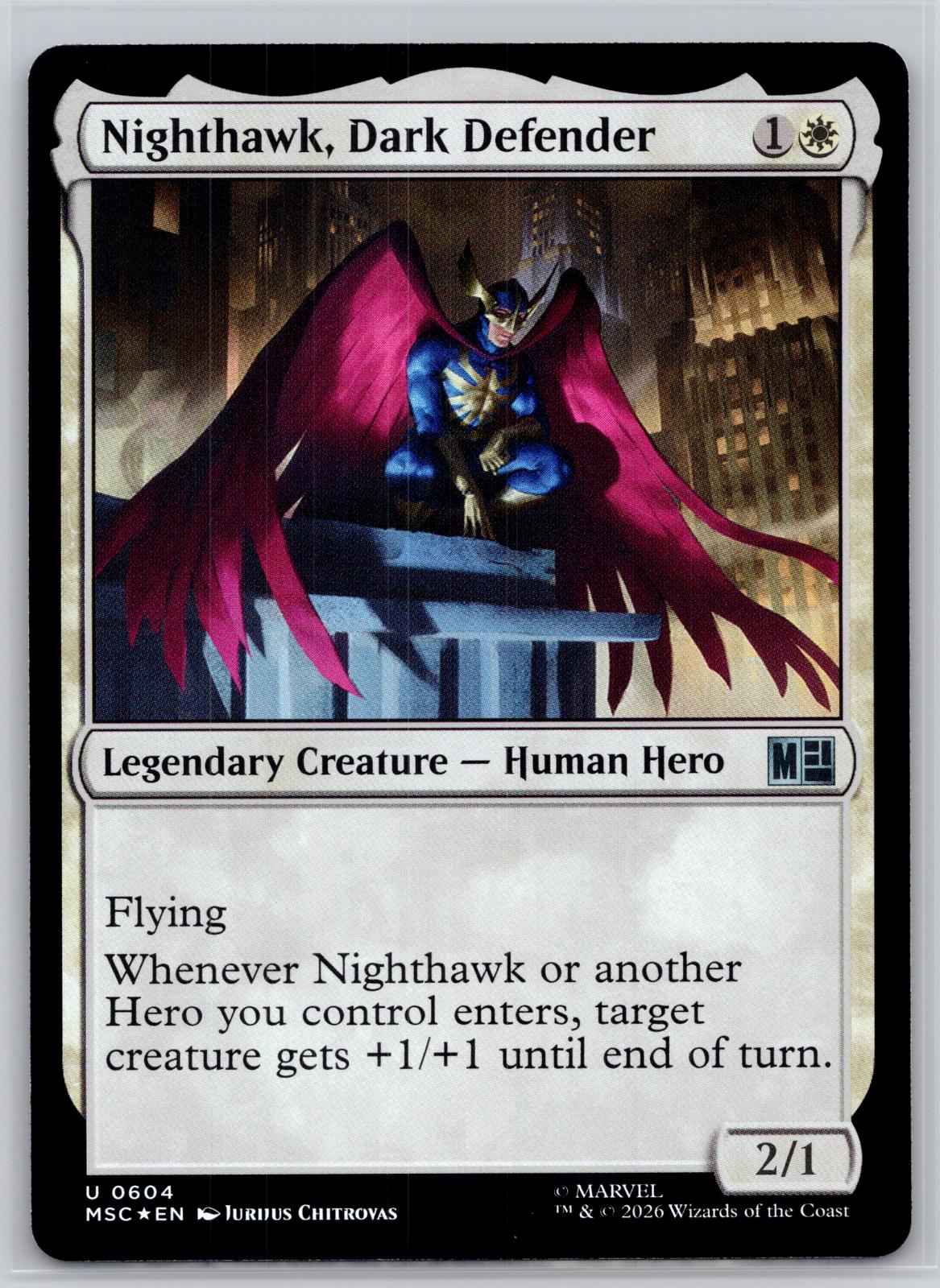 Nighthawk, Dark Defender Commander: Marvel Super Heroes M:TG Foil NM