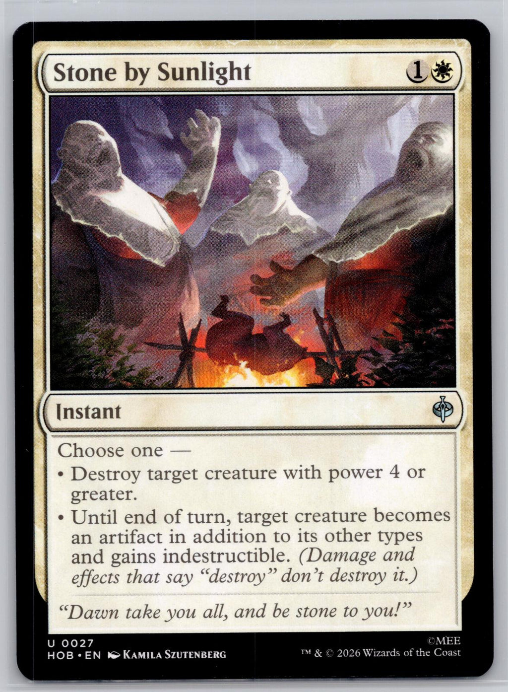 Stone by Sunlight The Hobbit Magic: The Gathering Near Mint