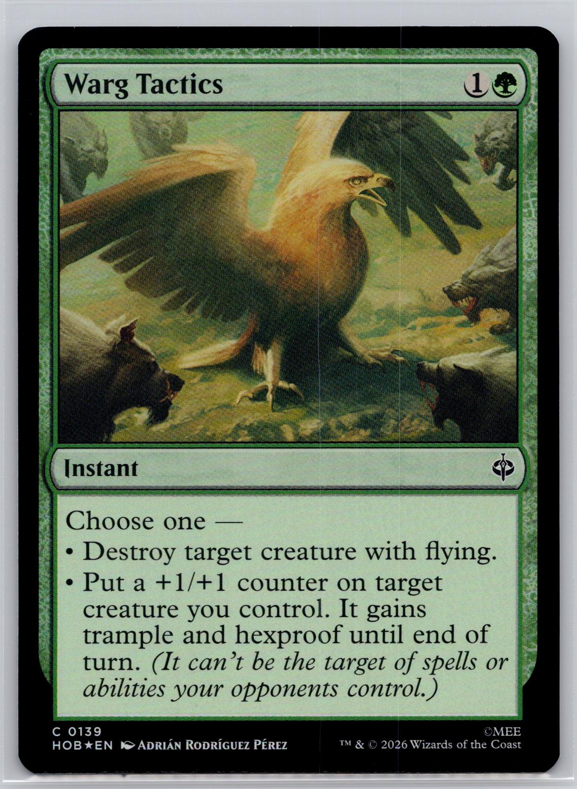 Warg Tactics The Hobbit Magic: The Gathering Foil Near Mint