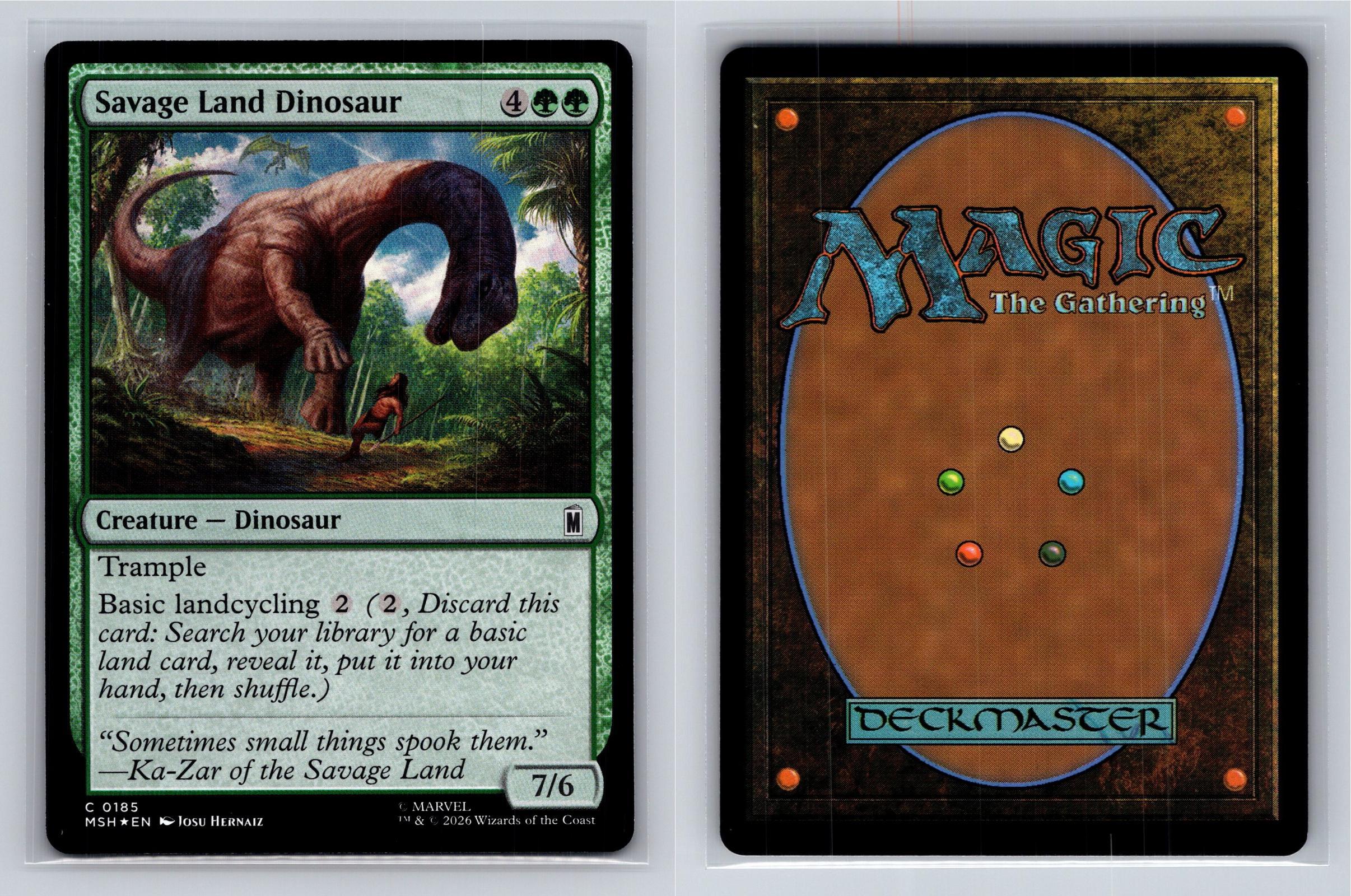 Savage Land Dinosaur Marvel Super Heroes Magic: The Gathering Foil Near Mint
