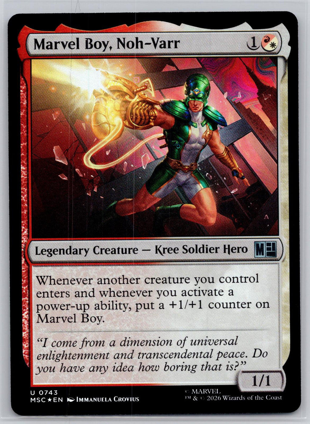 Marvel Boy, Noh-Varr Commander: Marvel Super Heroes Magic: The Gathering Foil NM