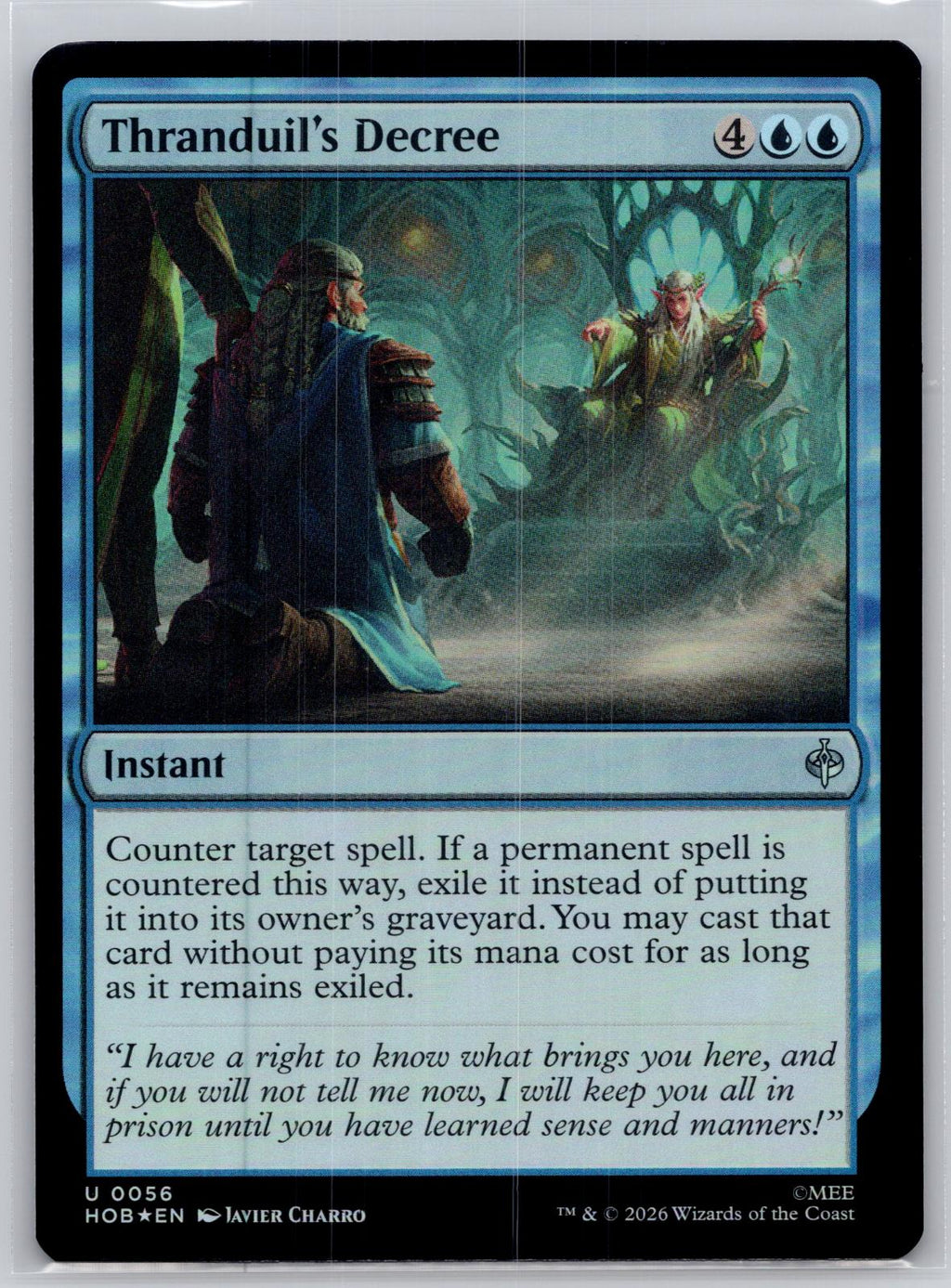 Thranduil's Decree The Hobbit Magic: The Gathering Foil Near Mint