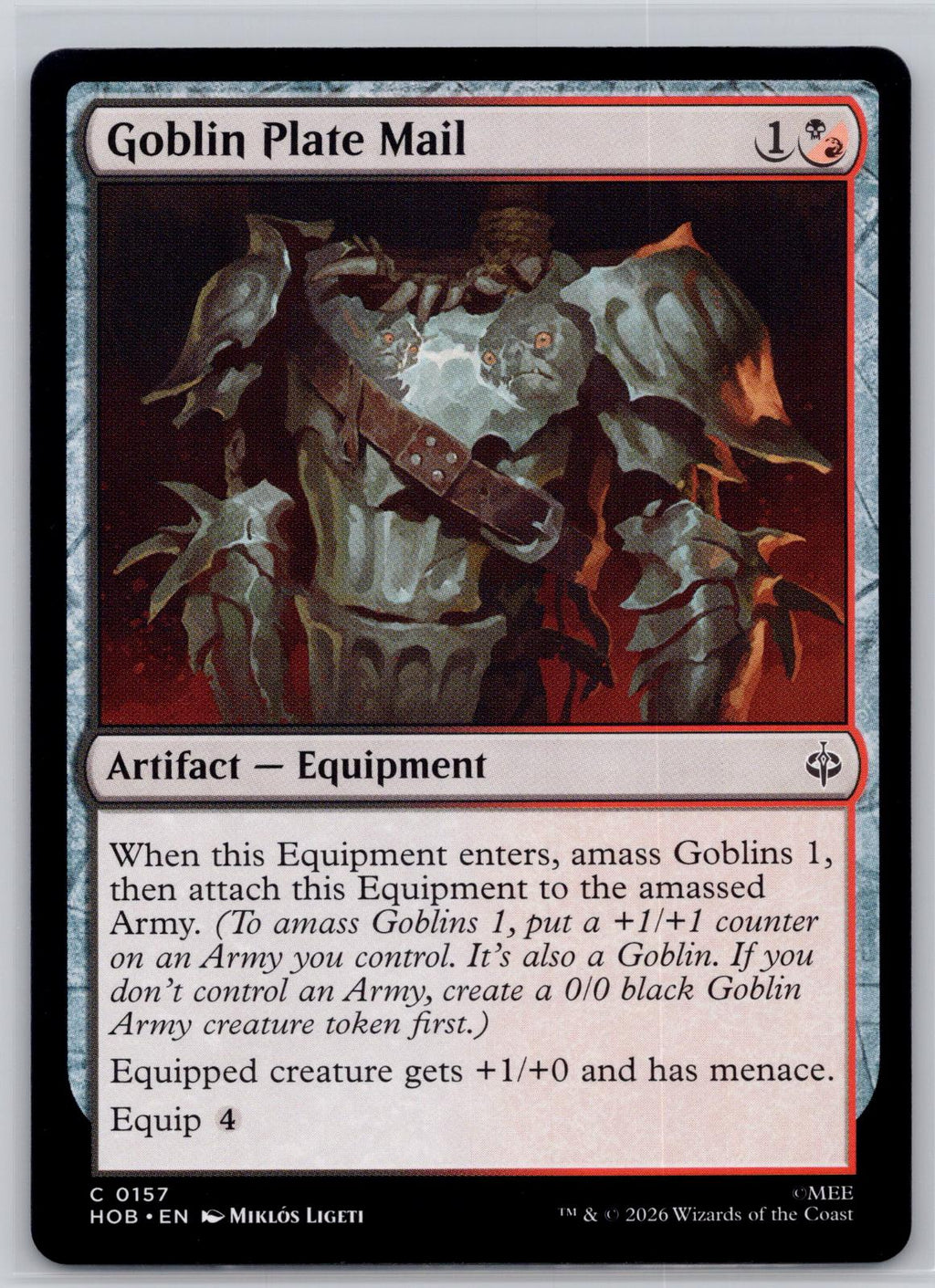 Goblin Plate Mail The Hobbit Magic: The Gathering Near Mint
