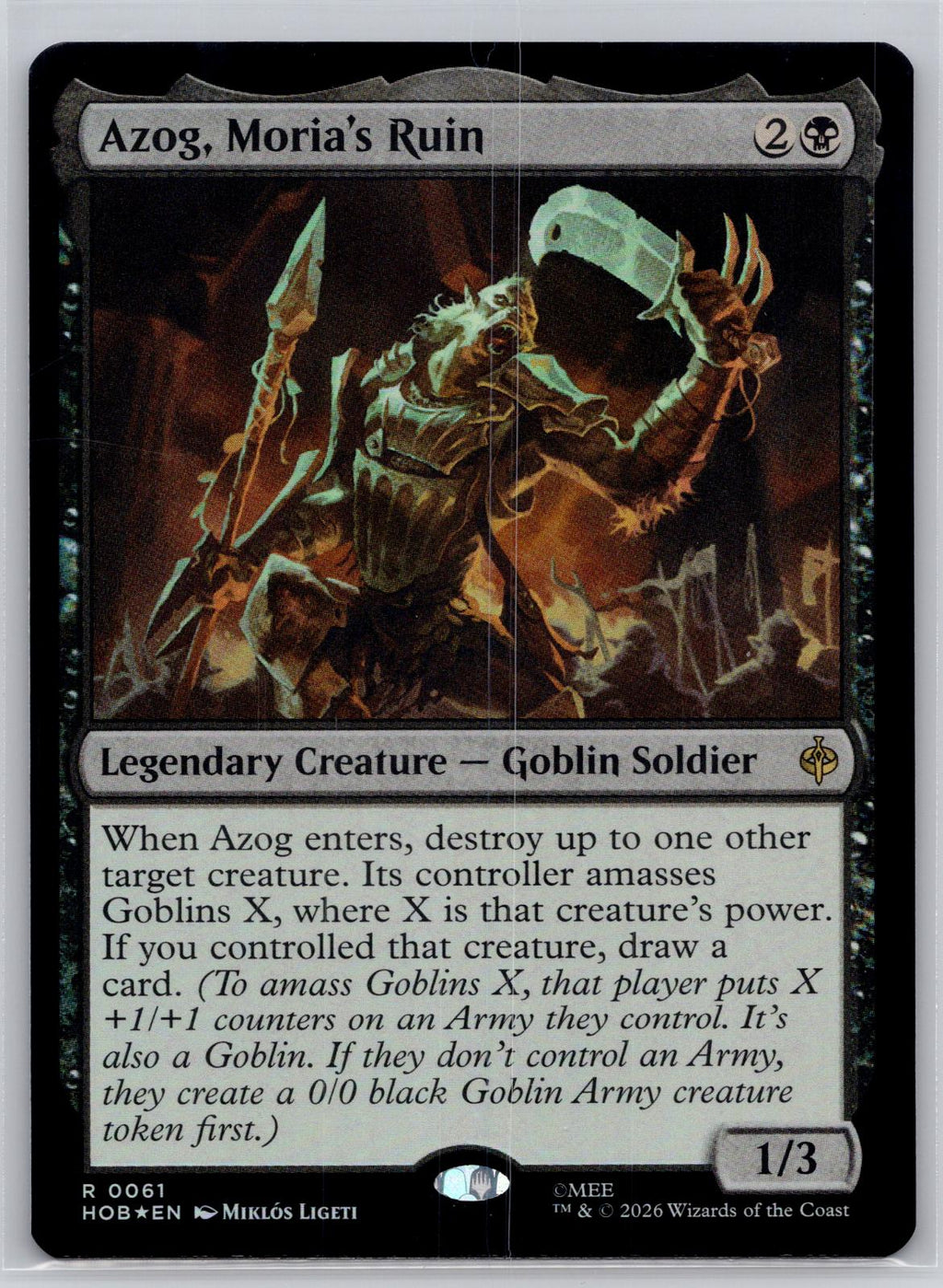 Azog, Moria's Ruin The Hobbit Magic: The Gathering Foil Near Mint