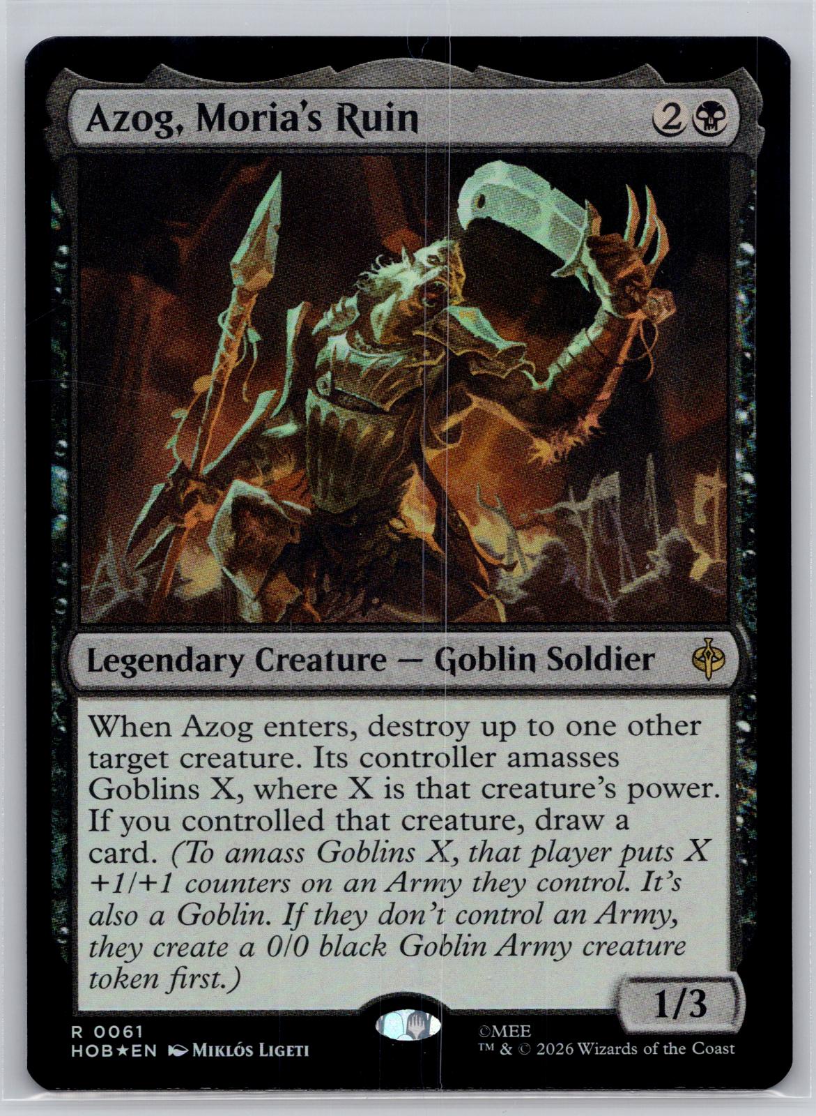 Azog, Moria's Ruin The Hobbit Magic: The Gathering Foil Near Mint