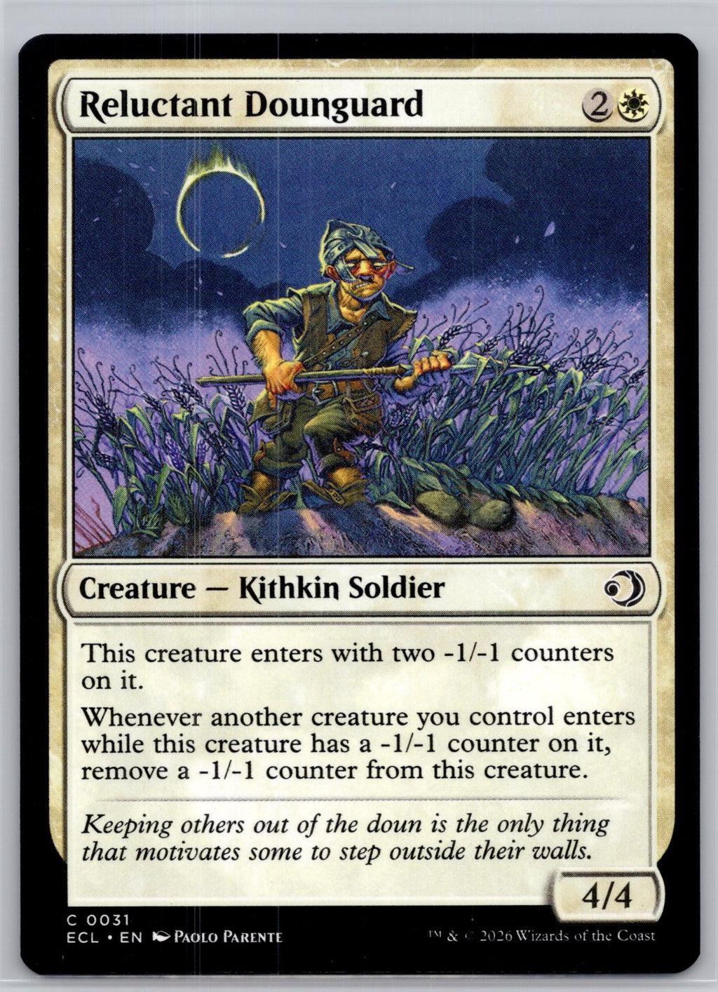 Reluctant Dounguard Lorwyn Eclipsed Magic: The Gathering Near Mint