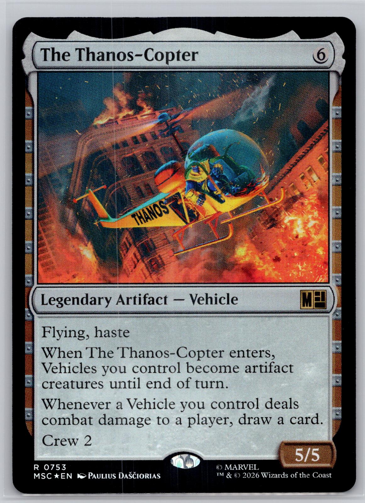 The Thanos-Copter Commander: Marvel Super Heroes Magic: The Gathering Foil NM