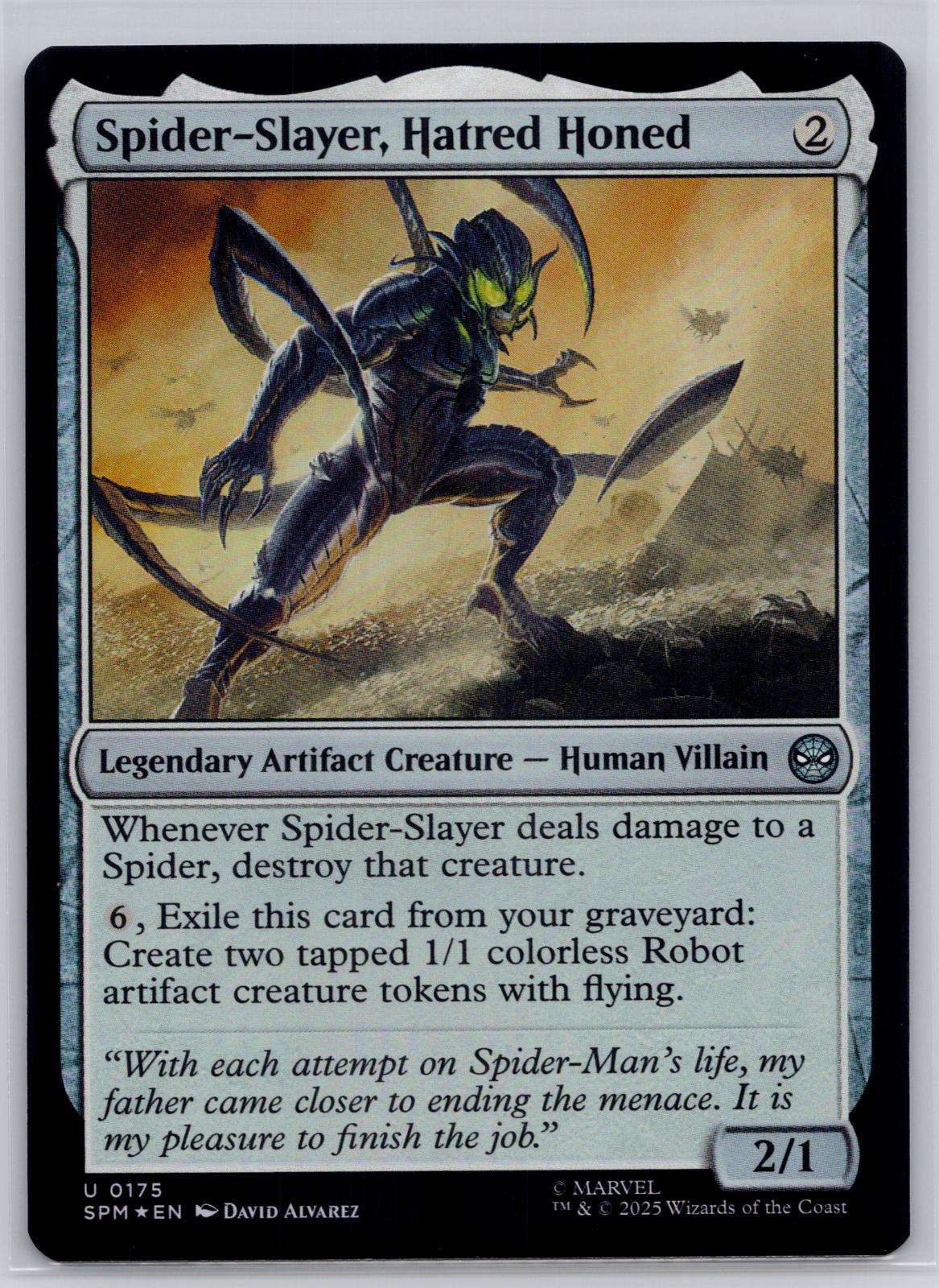 Spider-Slayer, Hatred Honed Marvel's Spider-Man Magic: The Gathering Foil NM
