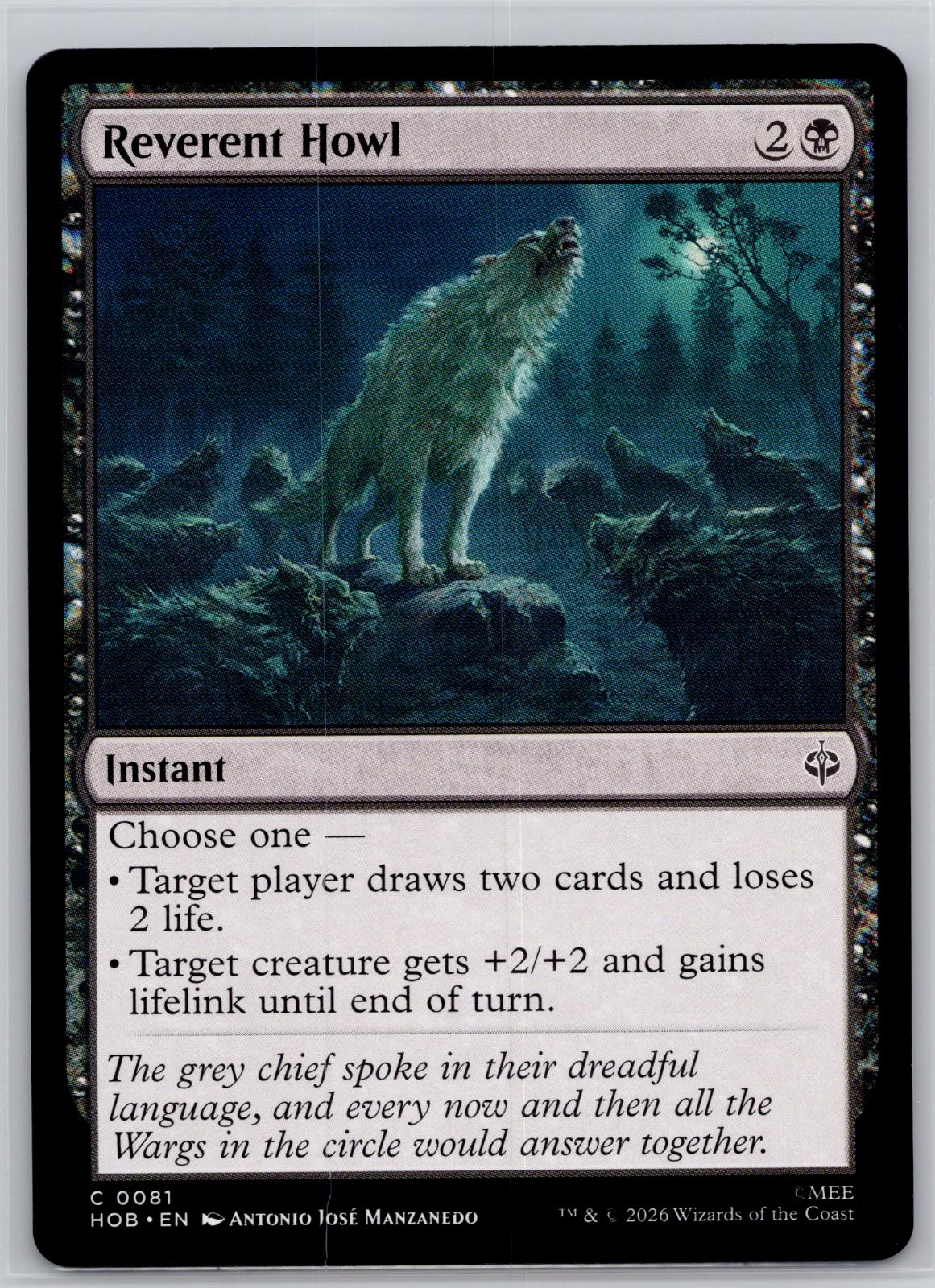 Reverent Howl The Hobbit Magic: The Gathering Near Mint