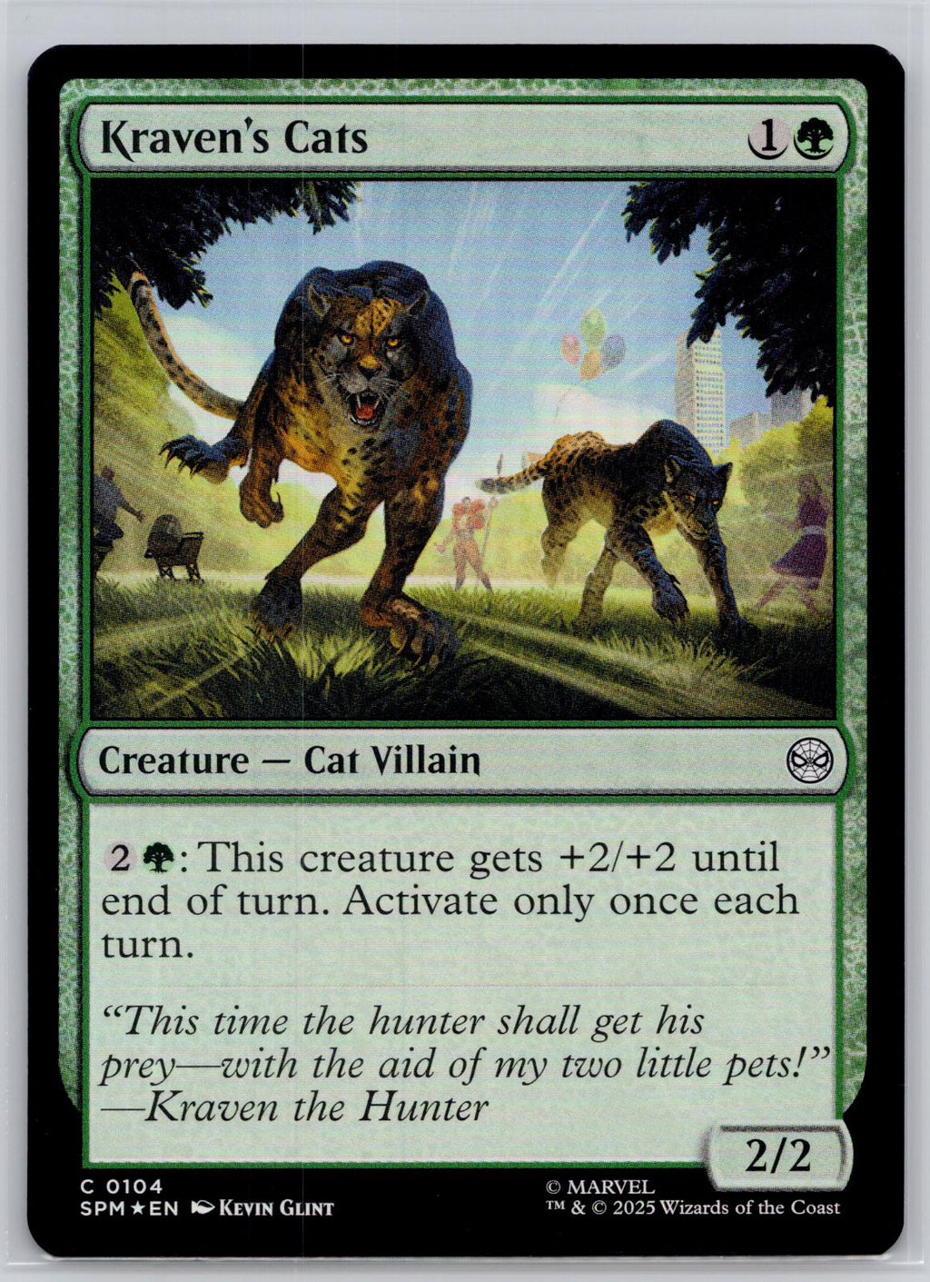 Kraven's Cats Marvel's Spider-Man Magic: The Gathering Foil Near Mint