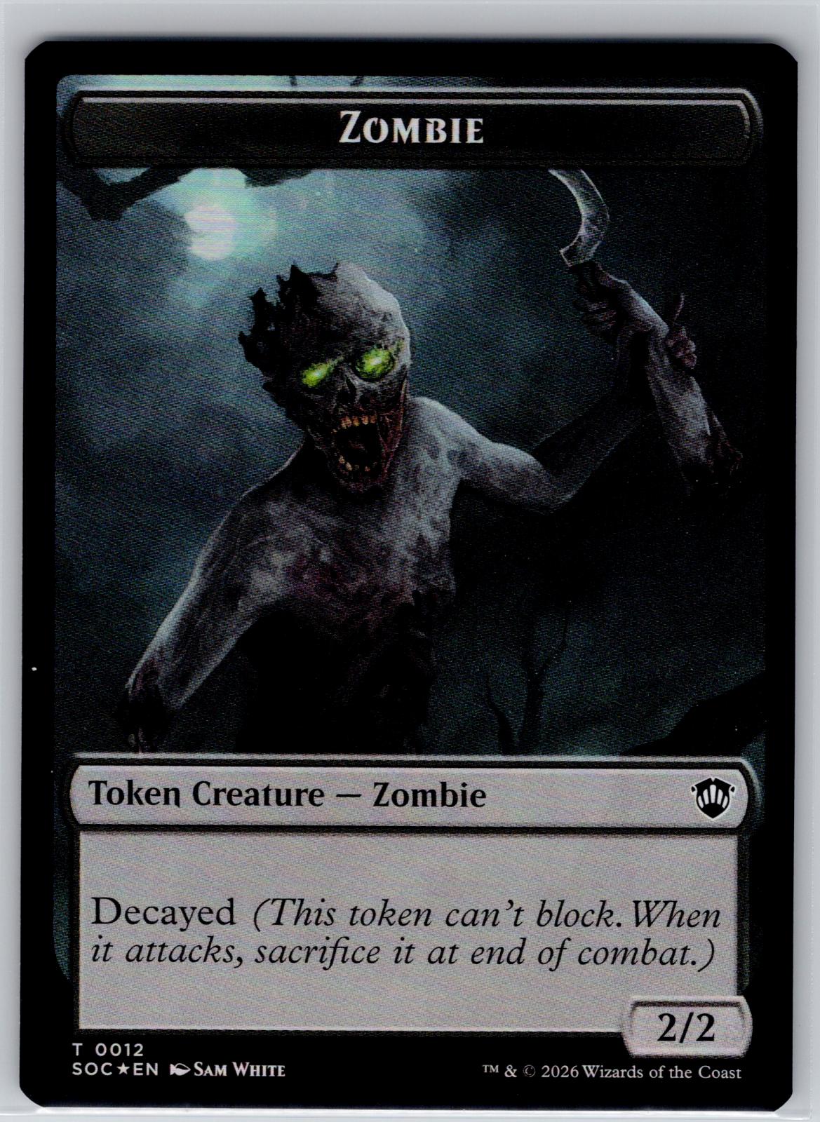 Snake // Zombie Double-Sided Token Commander: Secrets of Strixhaven M:TG Foil NM