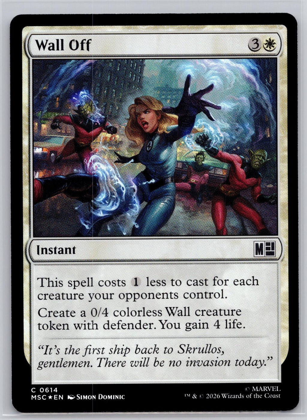 Wall Off Commander: Marvel Super Heroes Magic: The Gathering Foil Near Mint