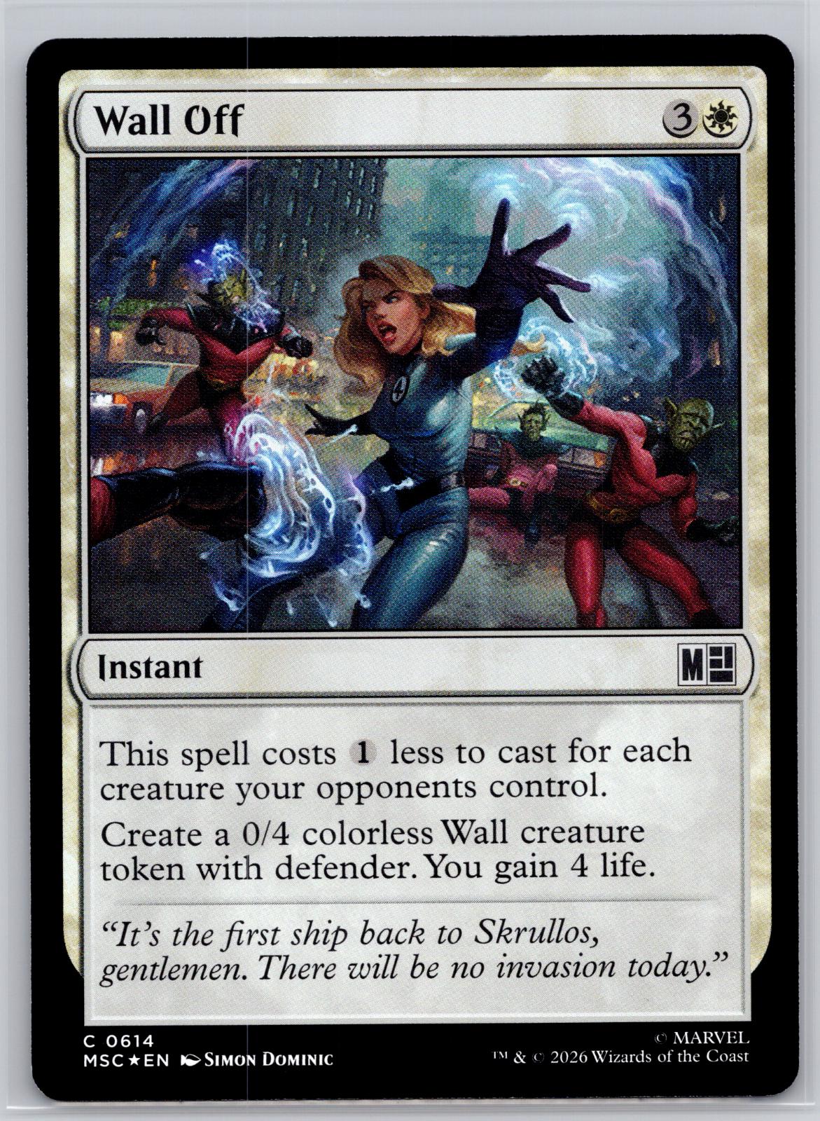 Wall Off Commander: Marvel Super Heroes Magic: The Gathering Foil Near Mint